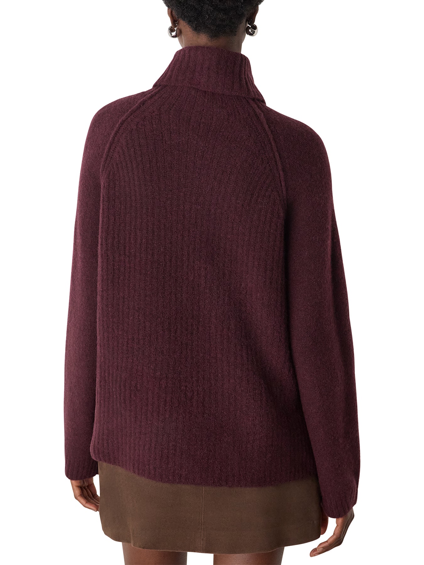 Roll Neck Wool Mix Jumper Red