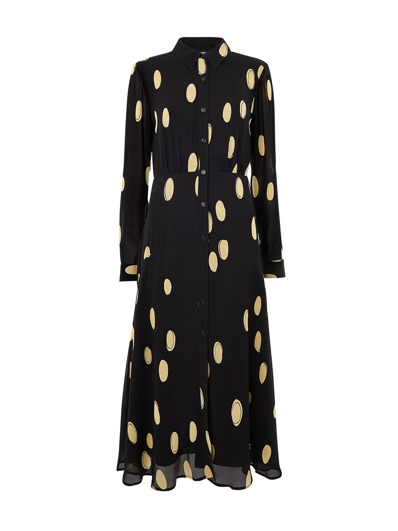 Abstract Spot Shirt Dress Black