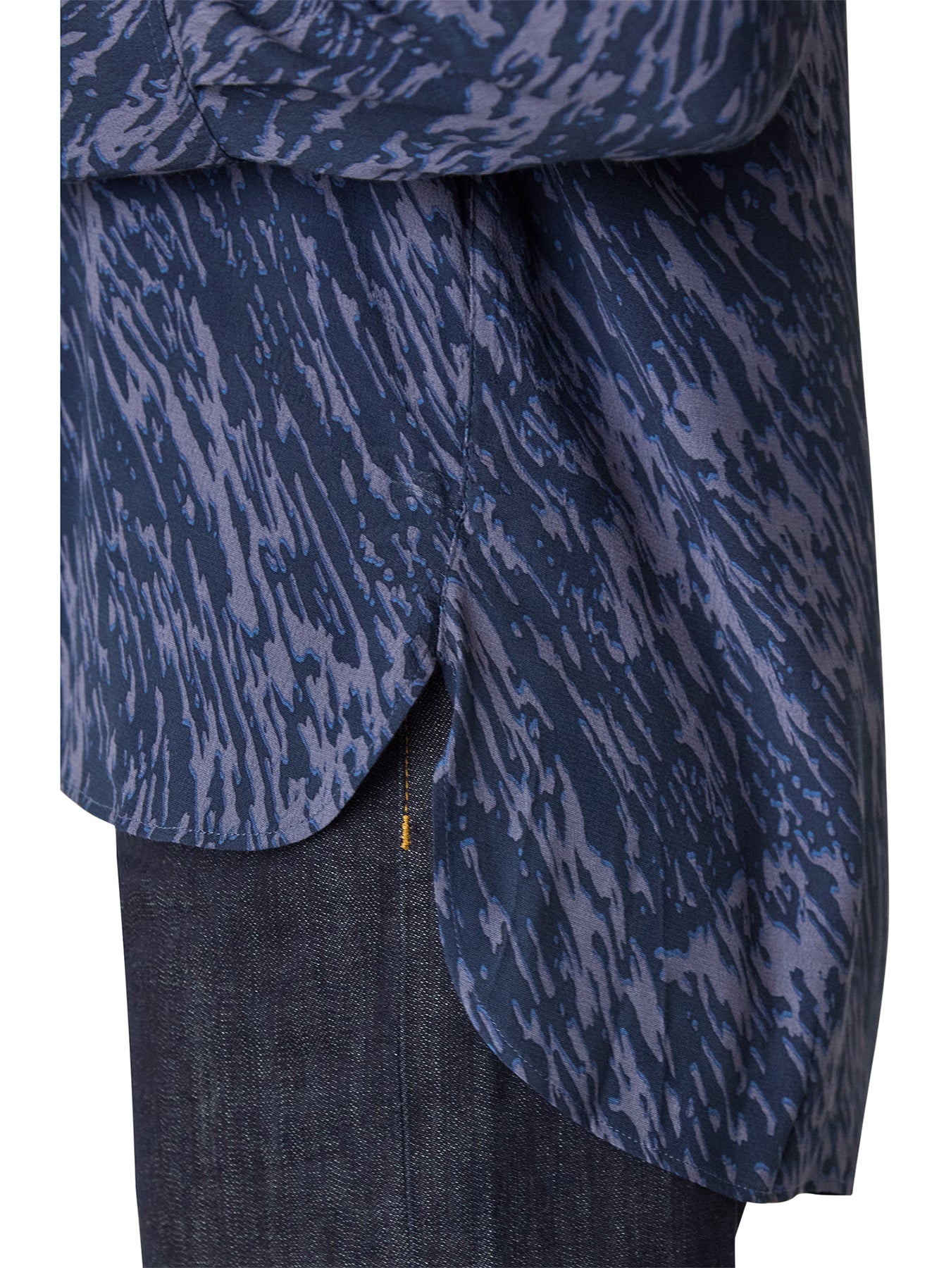 Abstract Marks Collared Shirt Blue