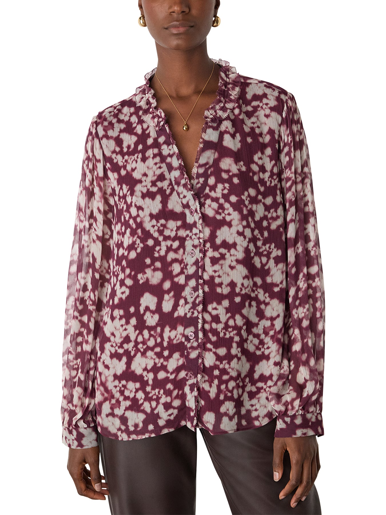 Inky Floral Long Sleeve Blouse Multi