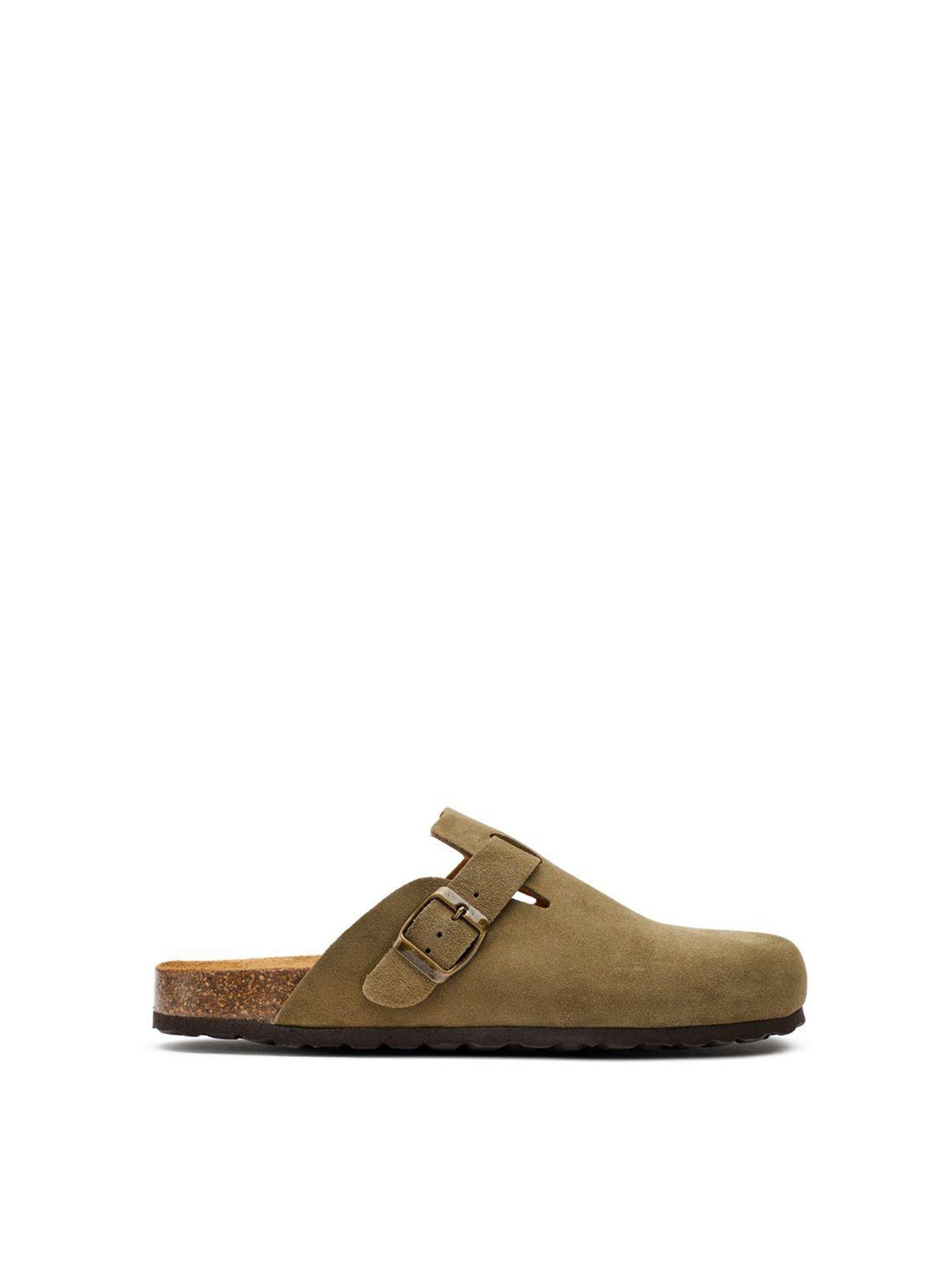 Nye Footbed Mule Sandals Khaki Green