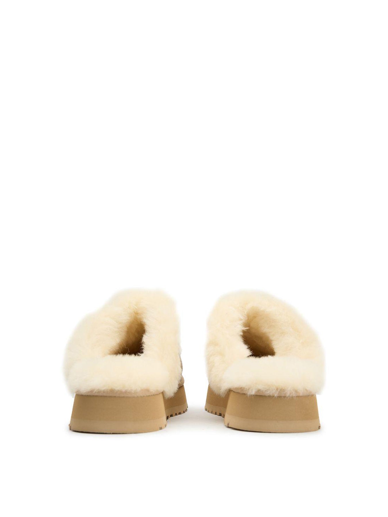 Womens Disquette Shearling Platform Slippers