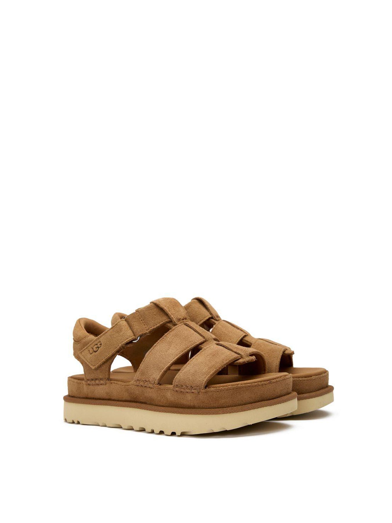Womens Golden Star Strap Platform Sandals
