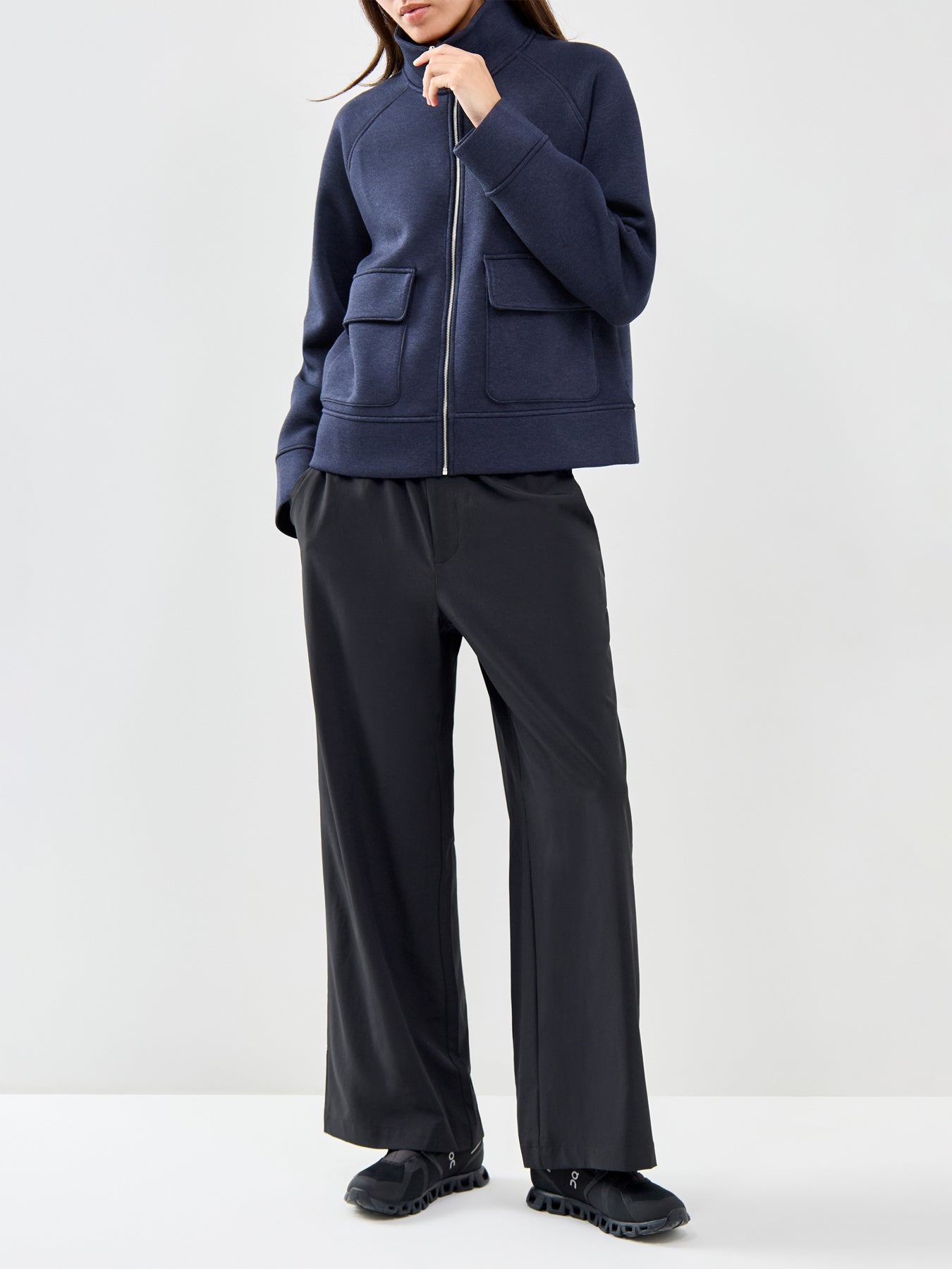 Wind Down Zip Through Jacket Navy