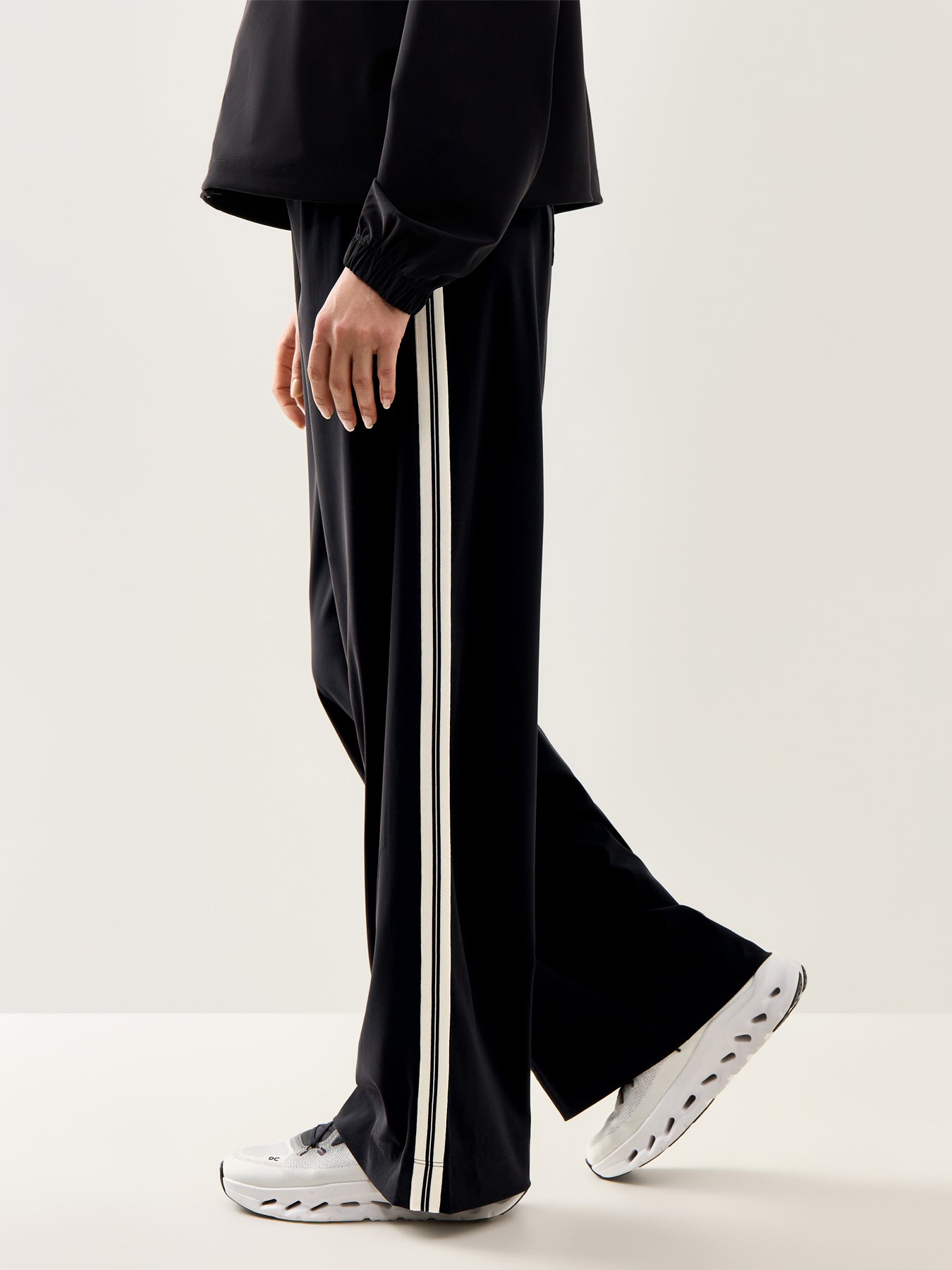 Explorer Side Stripe Wide Leg Black