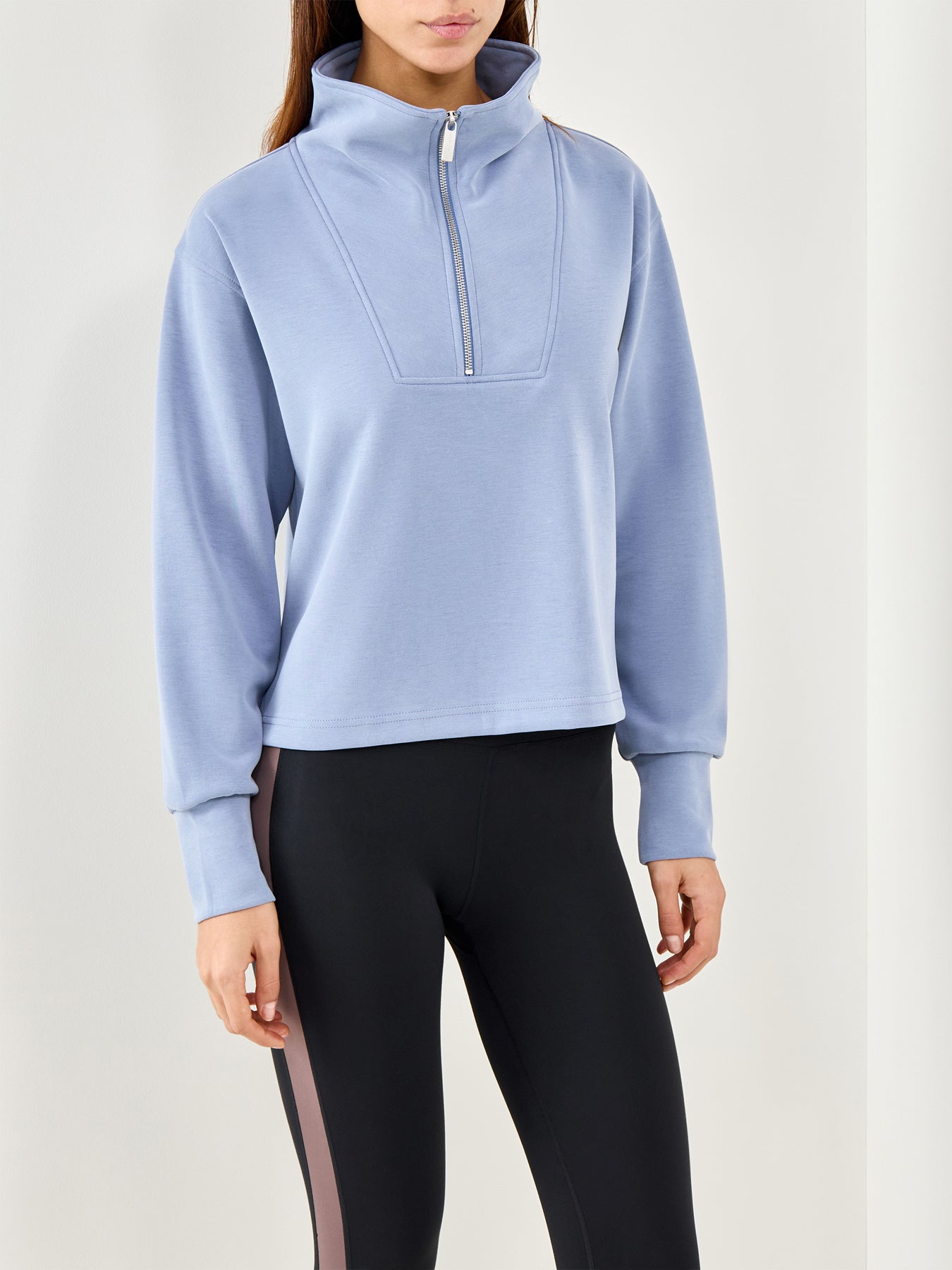 Sand Wash Half Zip Sweatshirt Blue