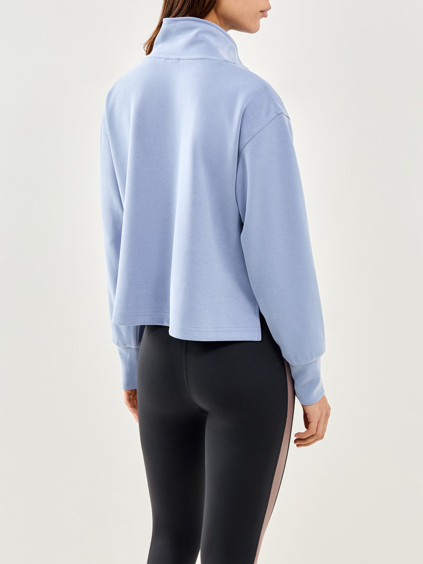 Sand Wash Half Zip Sweatshirt Blue