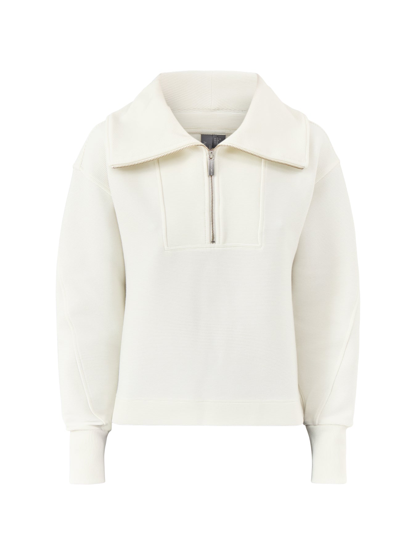 Peaceful Rib Half Zip Sweatshirt White