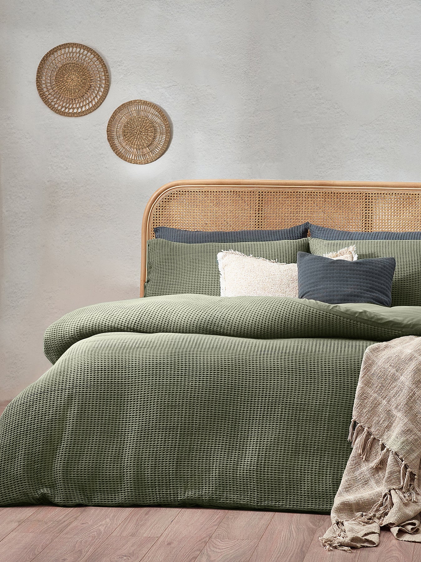 Chunky Waffle Textured Duvet Cover Collection