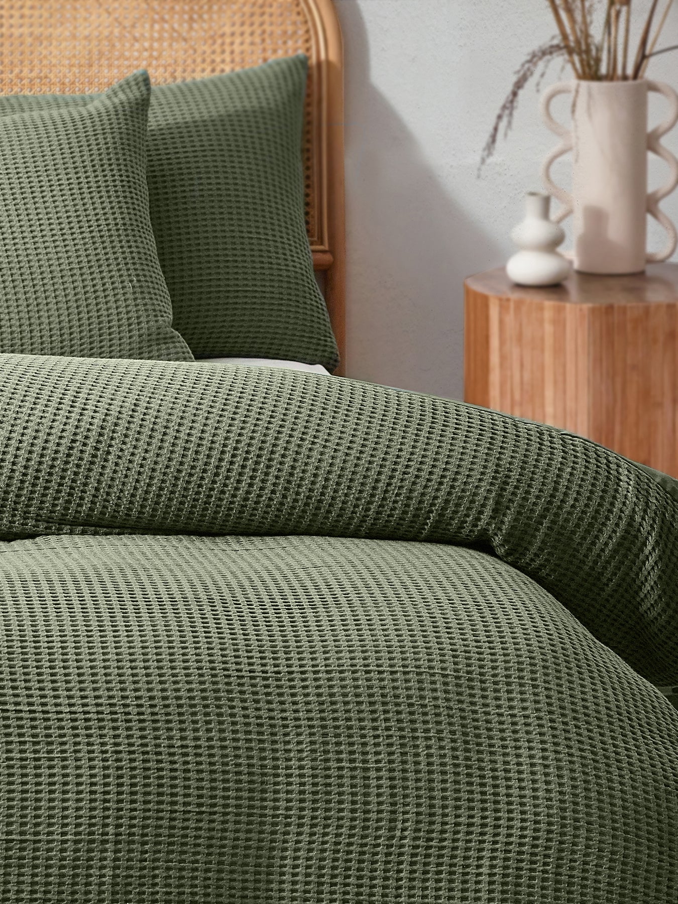 Chunky Waffle Textured Duvet Cover Collection