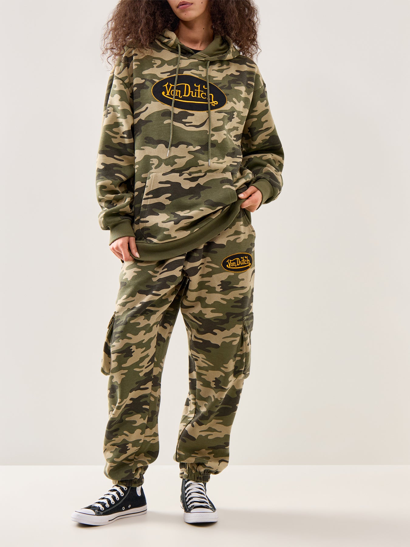 Camo Cuff Relaxed Joggers Green
