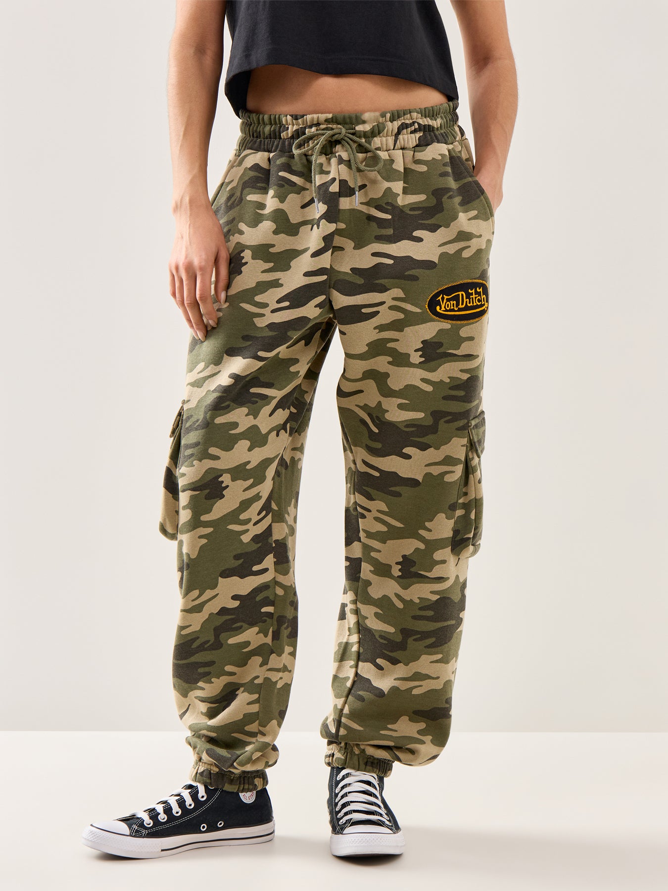 Camo Cuff Relaxed Joggers Green
