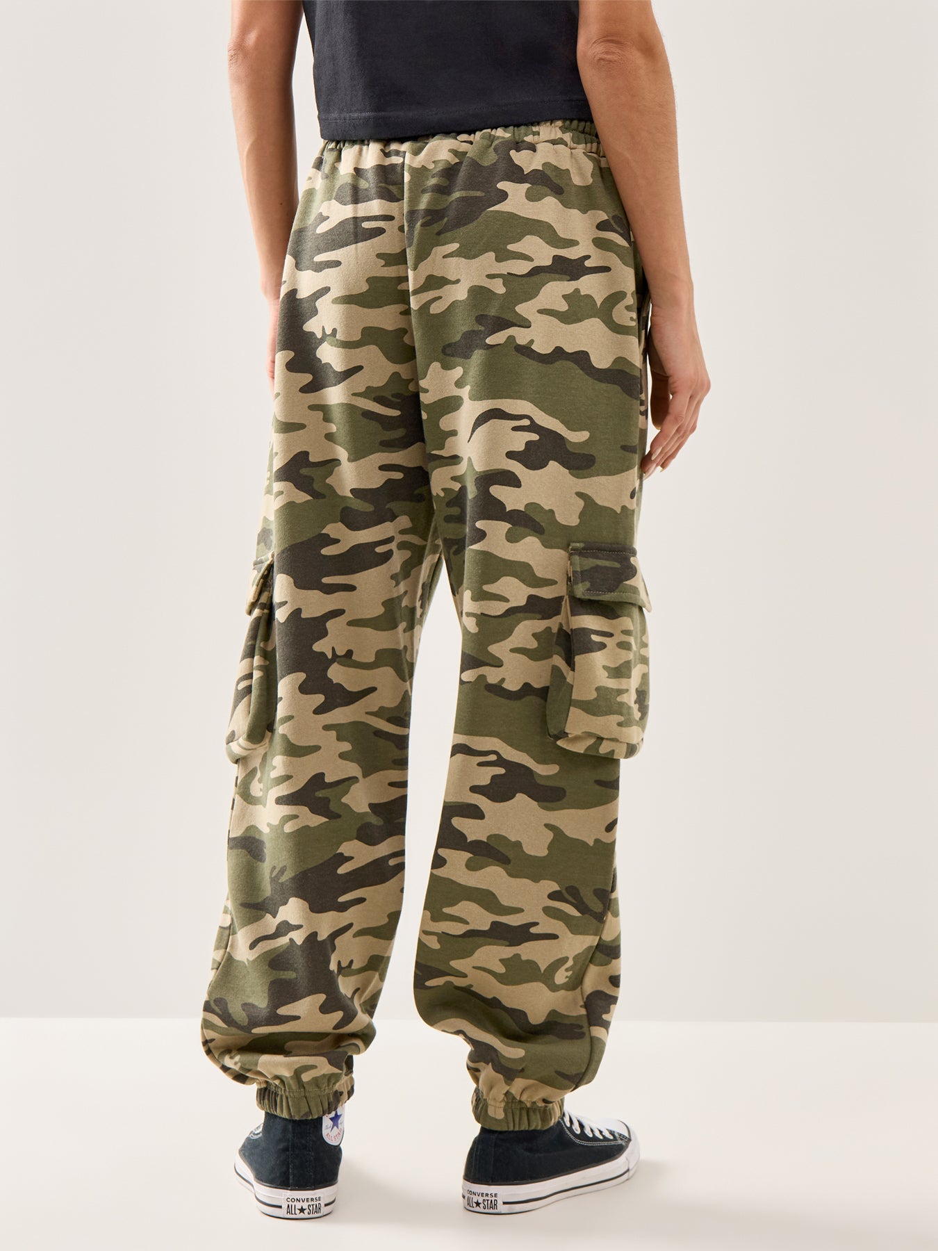 Camo Cuff Relaxed Joggers Green