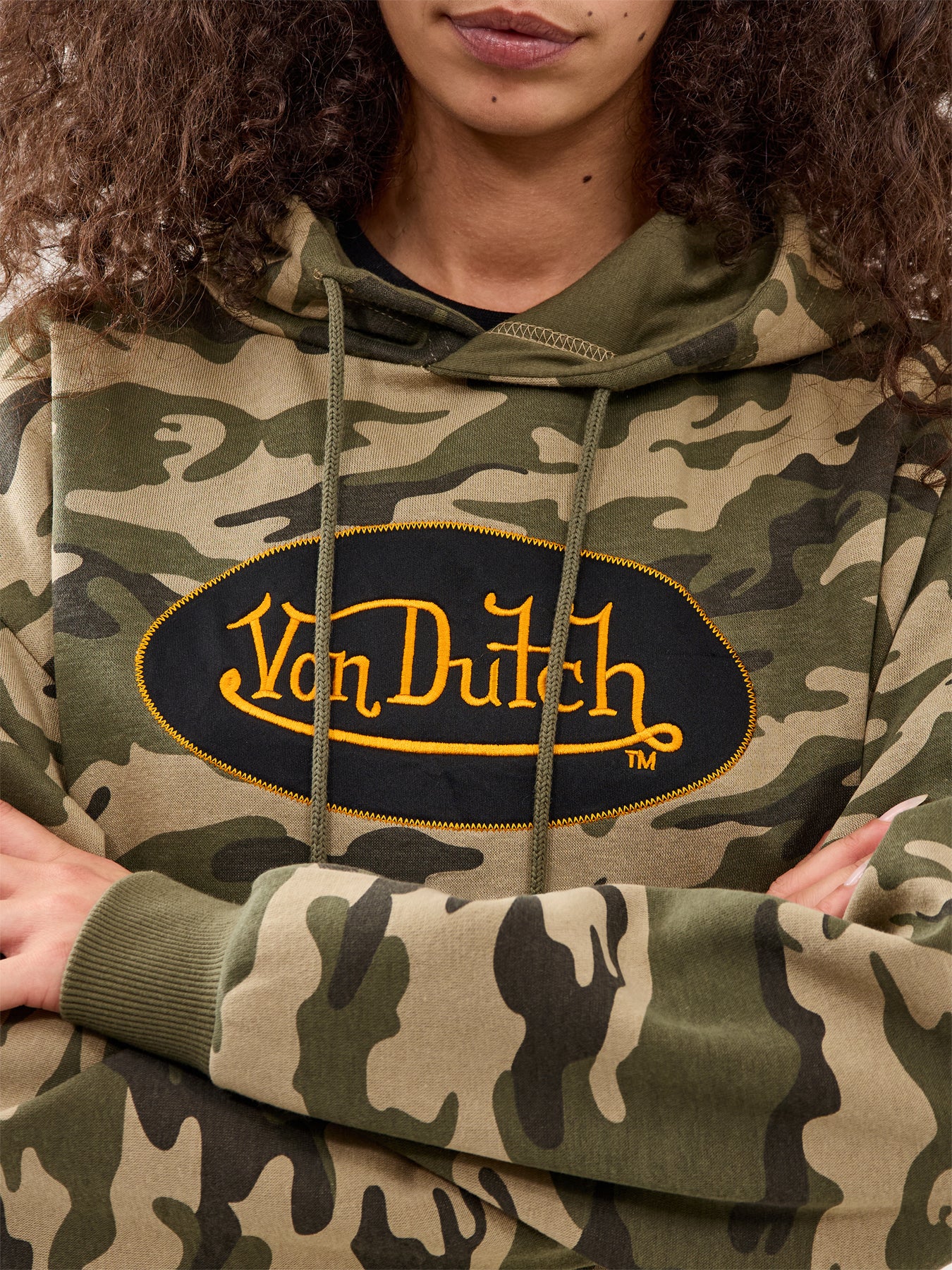 Patch Logo Camo Hoodie Green