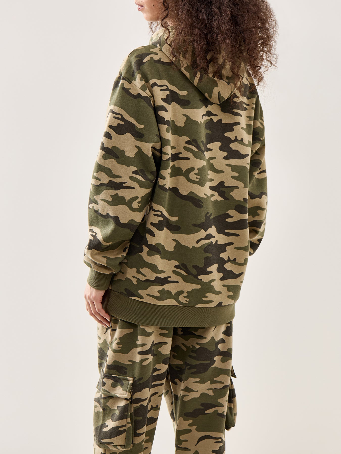 Patch Logo Camo Hoodie Green