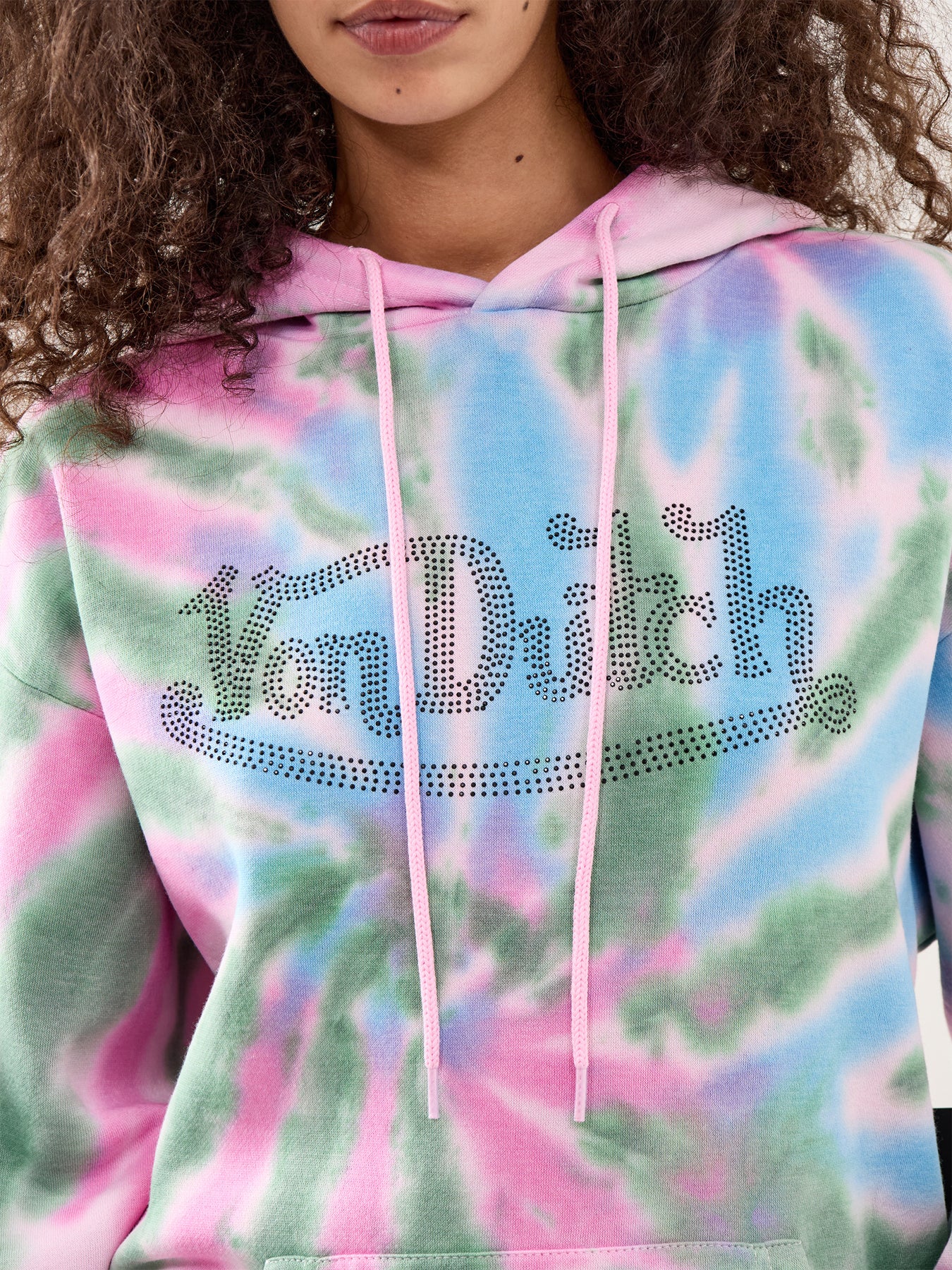 Tie-Dye Long-Sleeve Logo Hoodie Multi