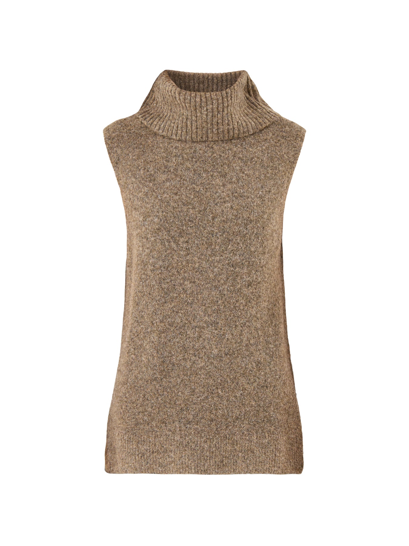 Roll Neck Vest Brown