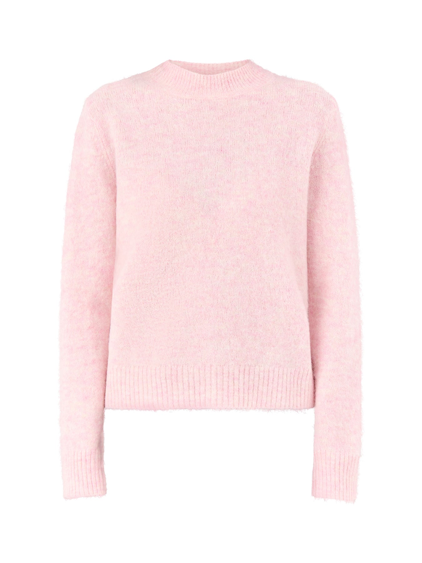 Alpaca Long Sleeve Neat Fit Jumper Pink