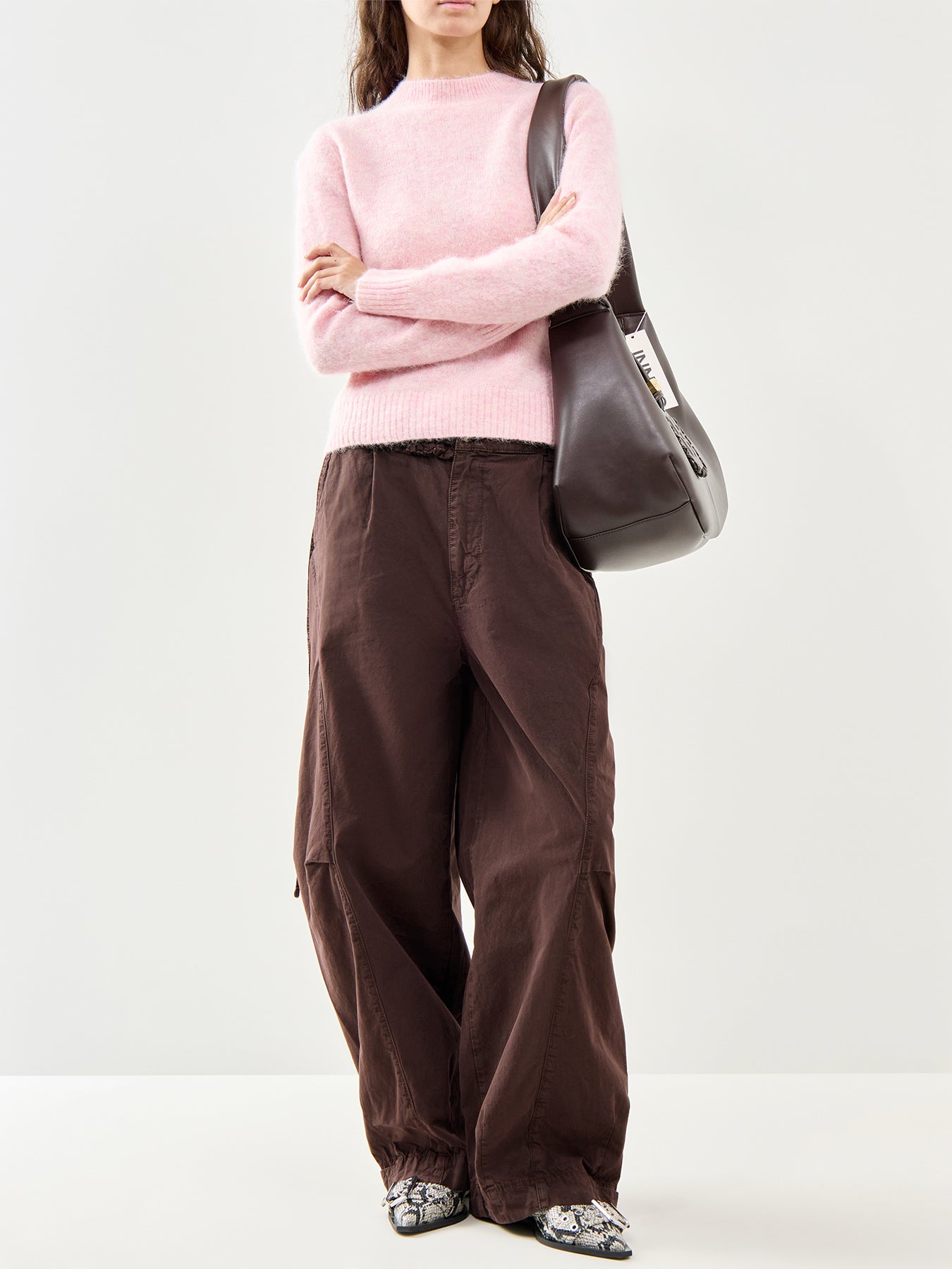Alpaca Long Sleeve Neat Fit Jumper Pink