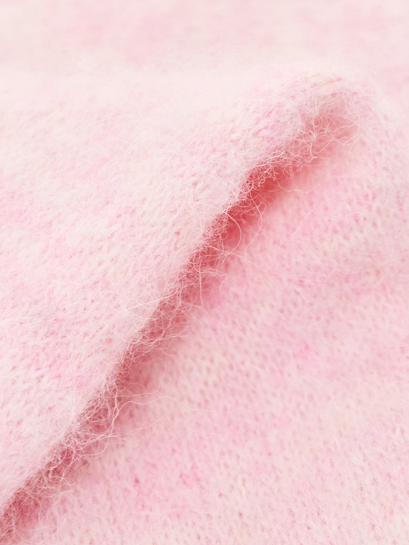 Alpaca Long Sleeve Neat Fit Jumper Pink