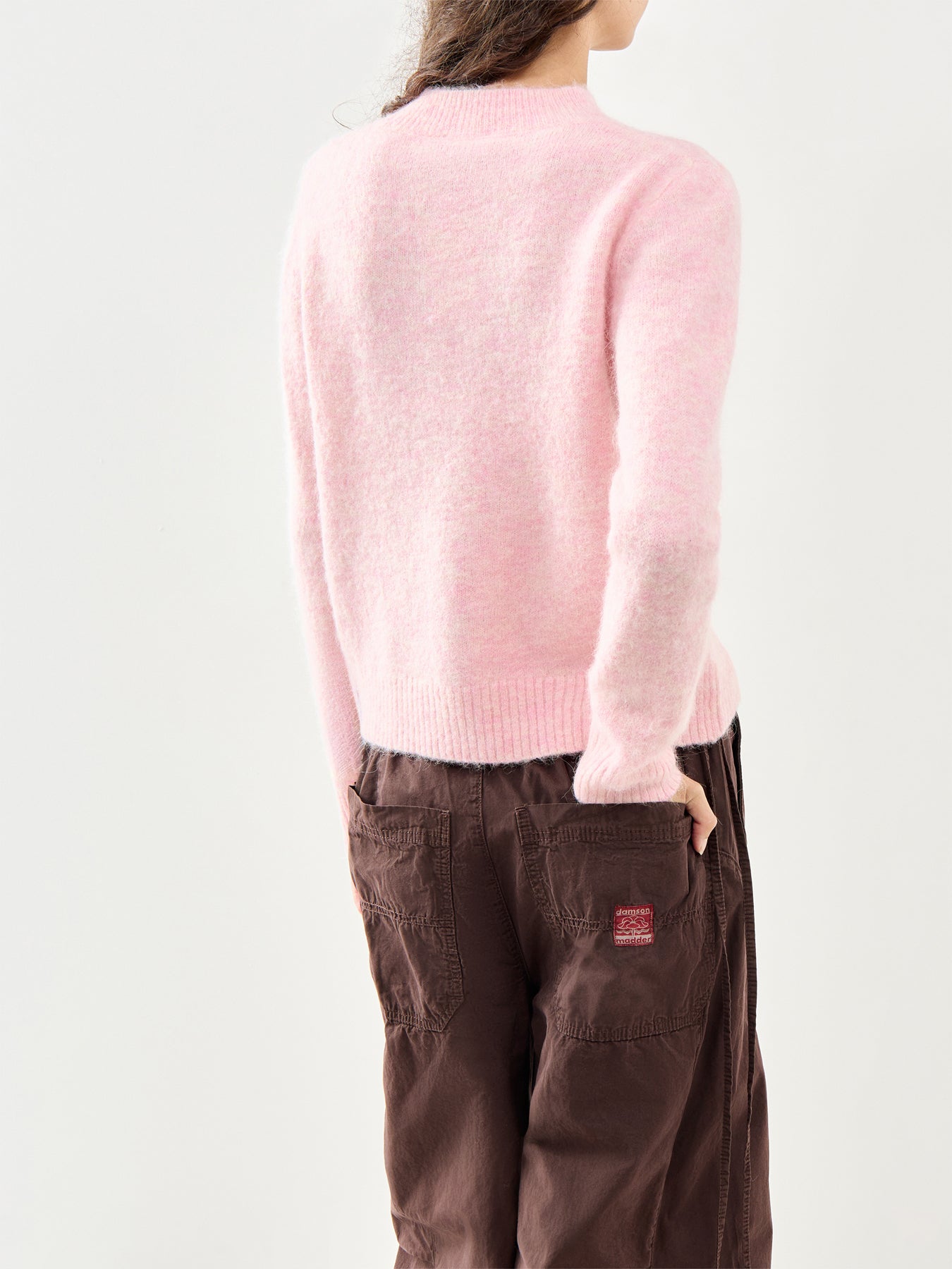 Alpaca Long Sleeve Neat Fit Jumper Pink