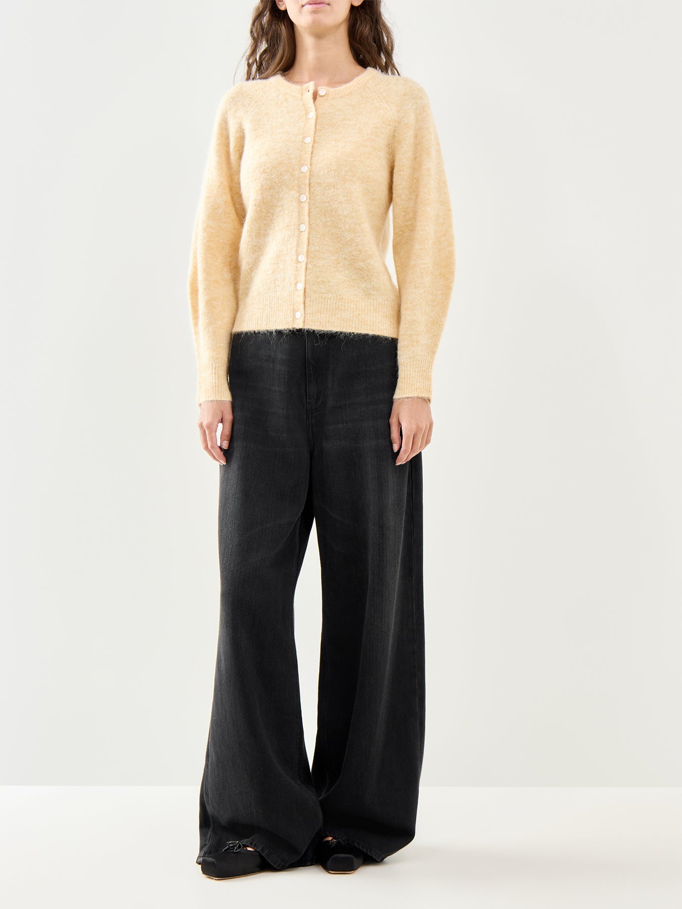 Barrel Sleeve Cardigan Yellow