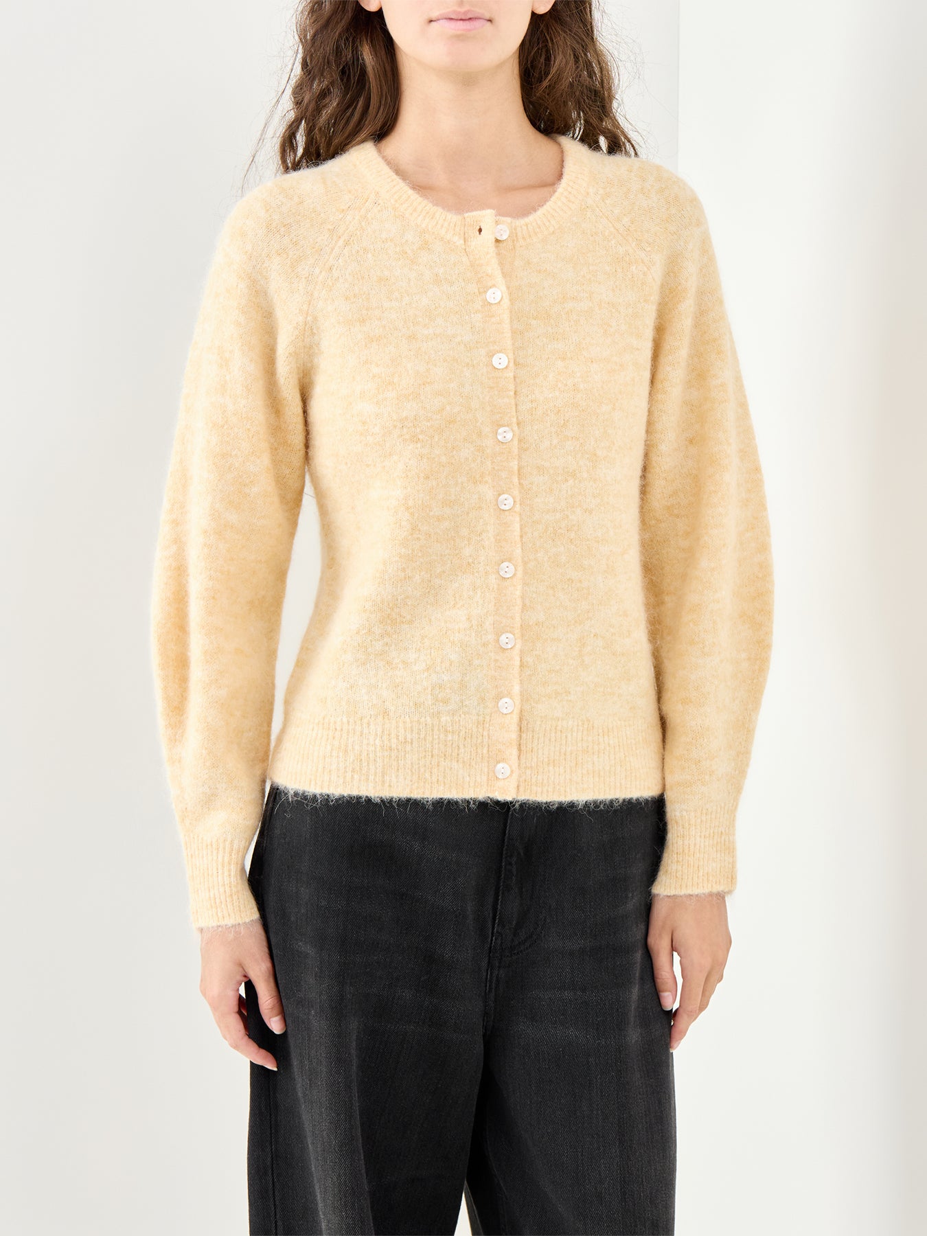 Barrel Sleeve Cardigan Yellow