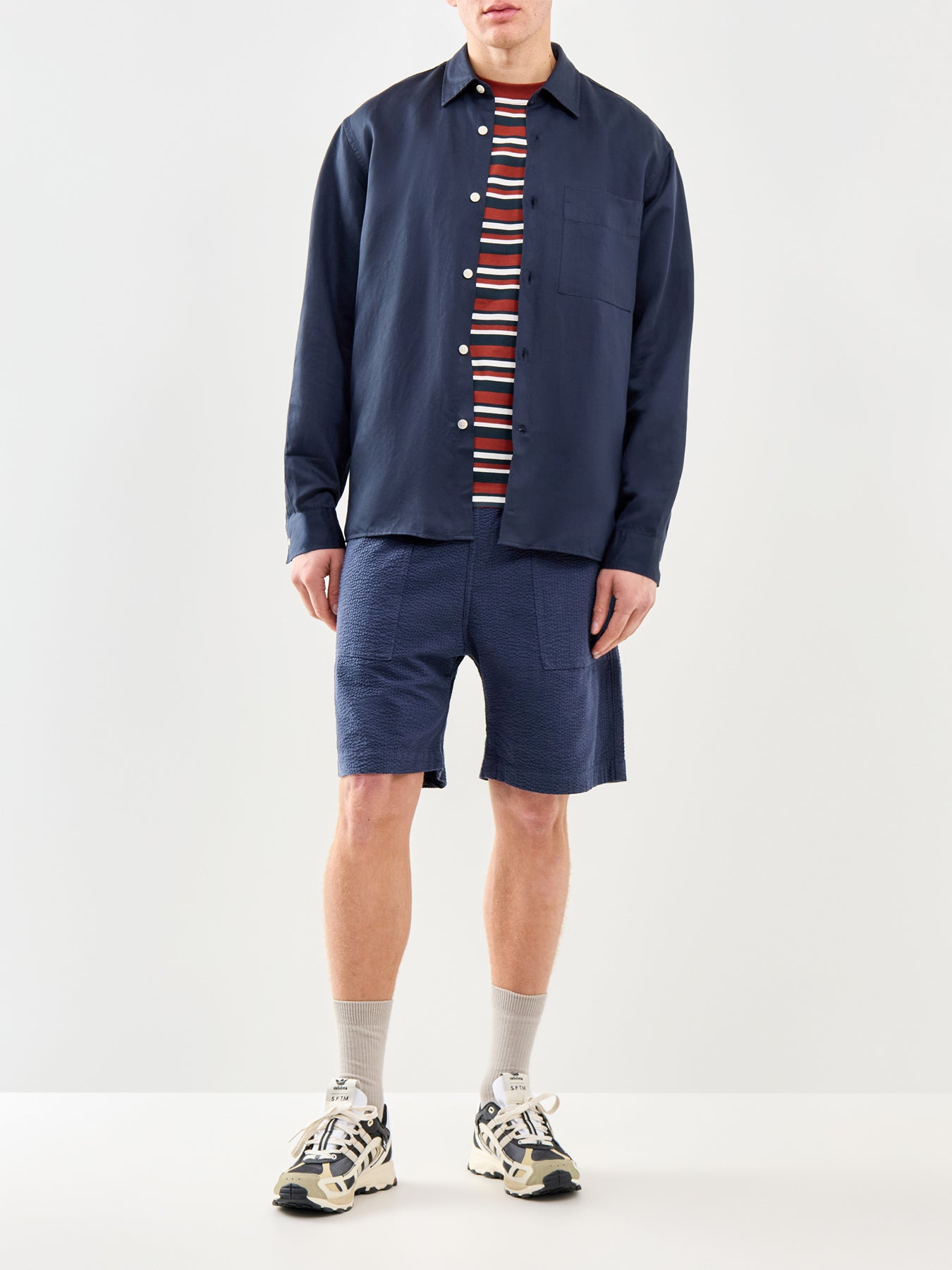 Seersucker Chef Shorts Navy
