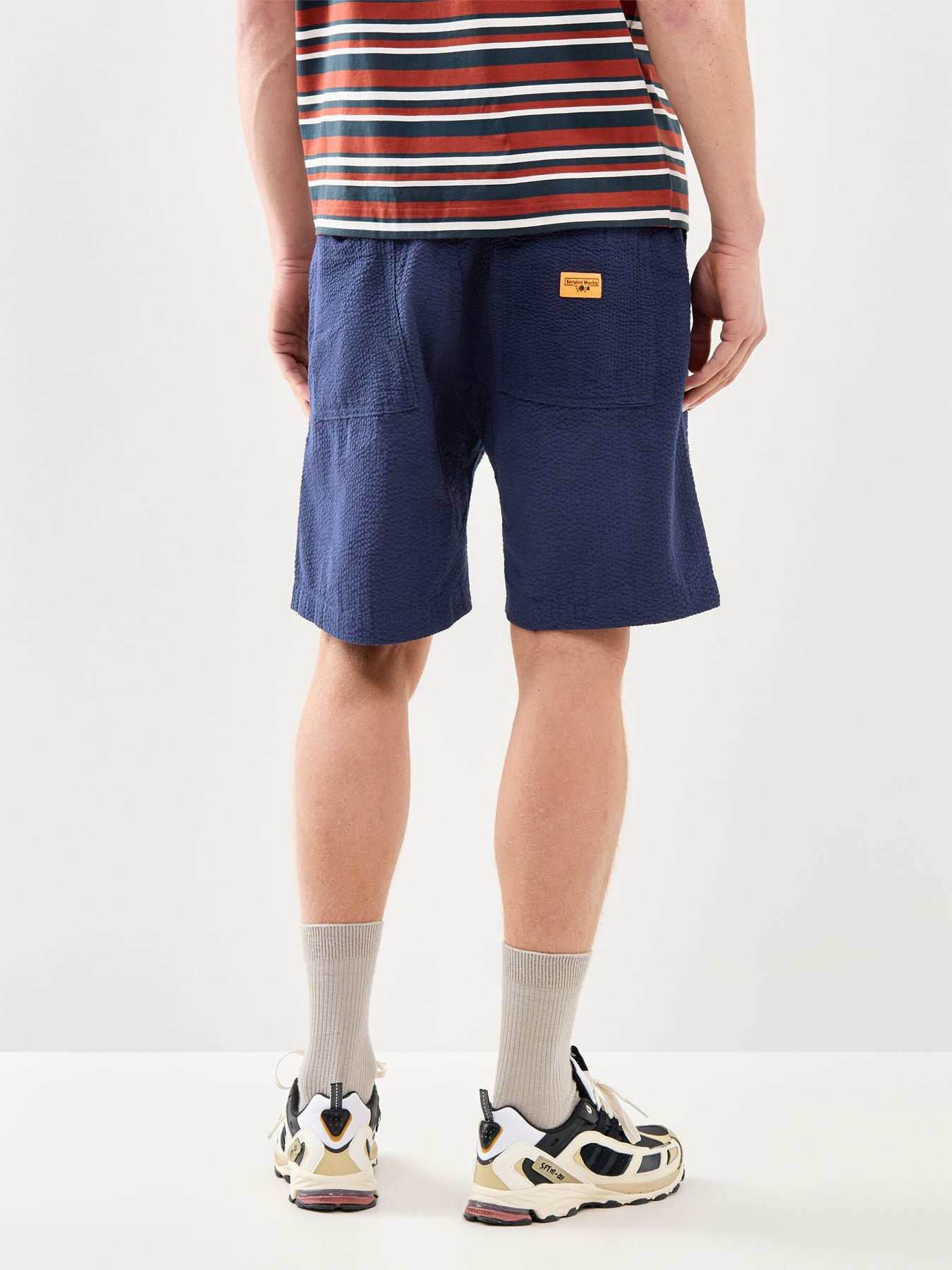 Seersucker Chef Shorts Navy