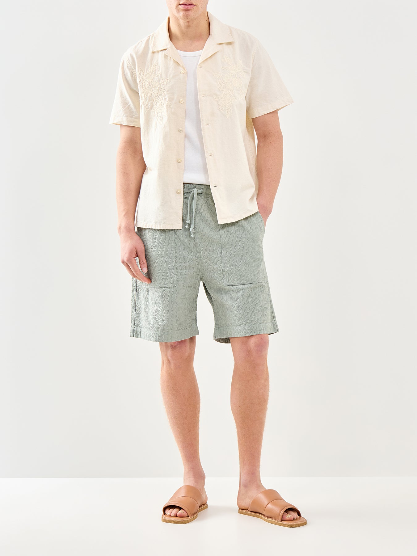 Seersucker Chef Shorts Green