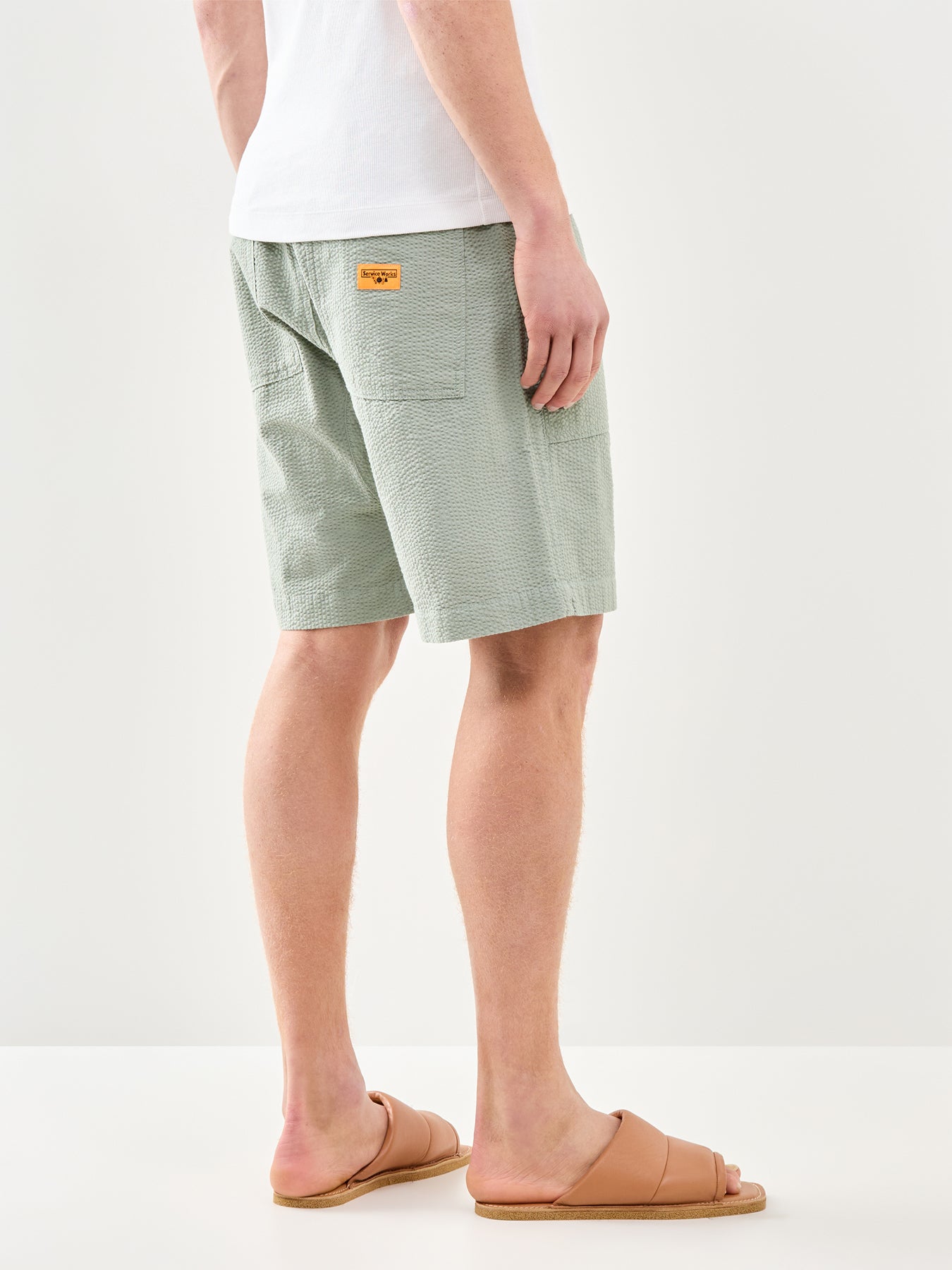 Seersucker Chef Shorts Green