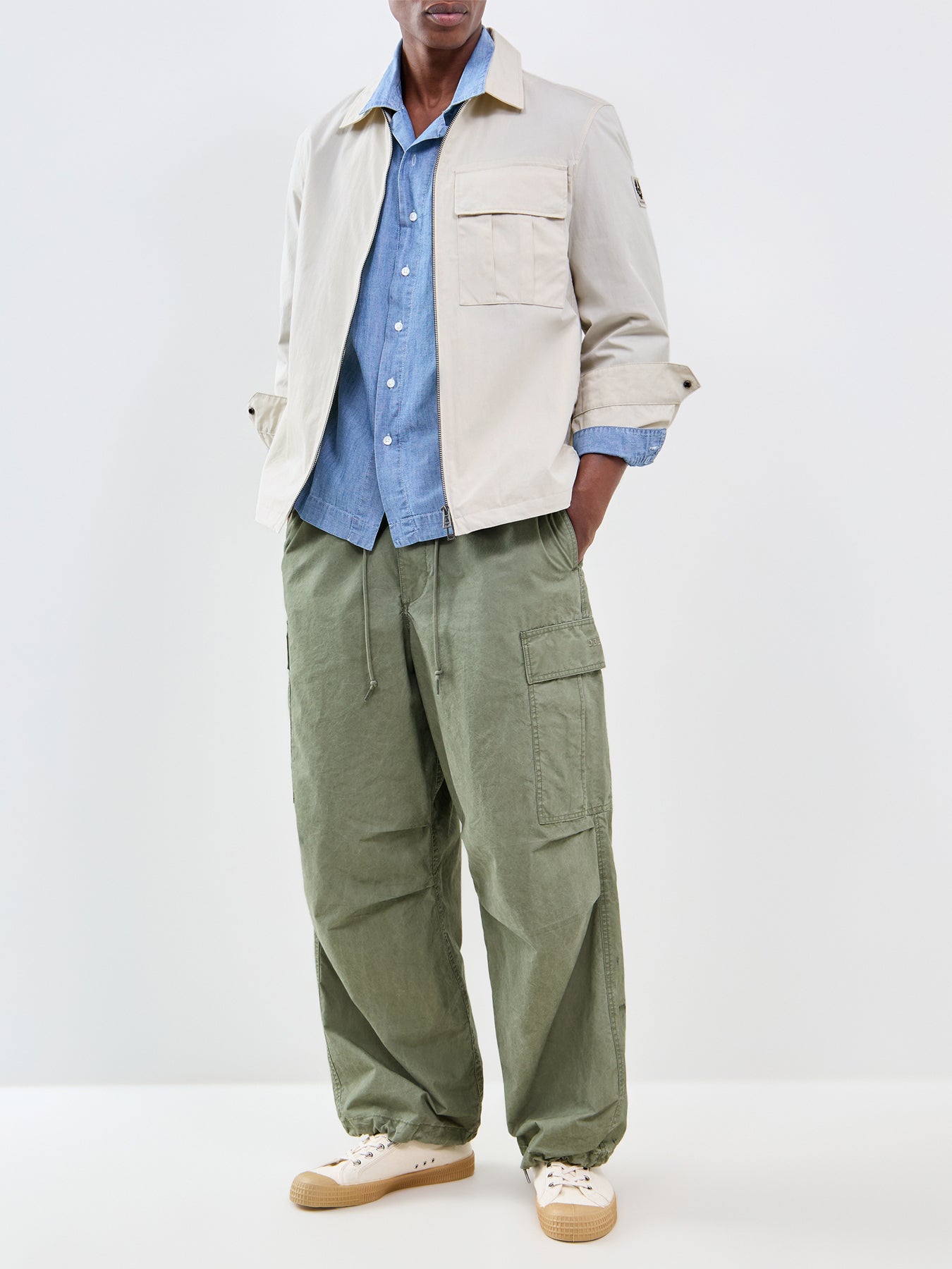 Chambray Long Sleeve Resort Shirt Blue