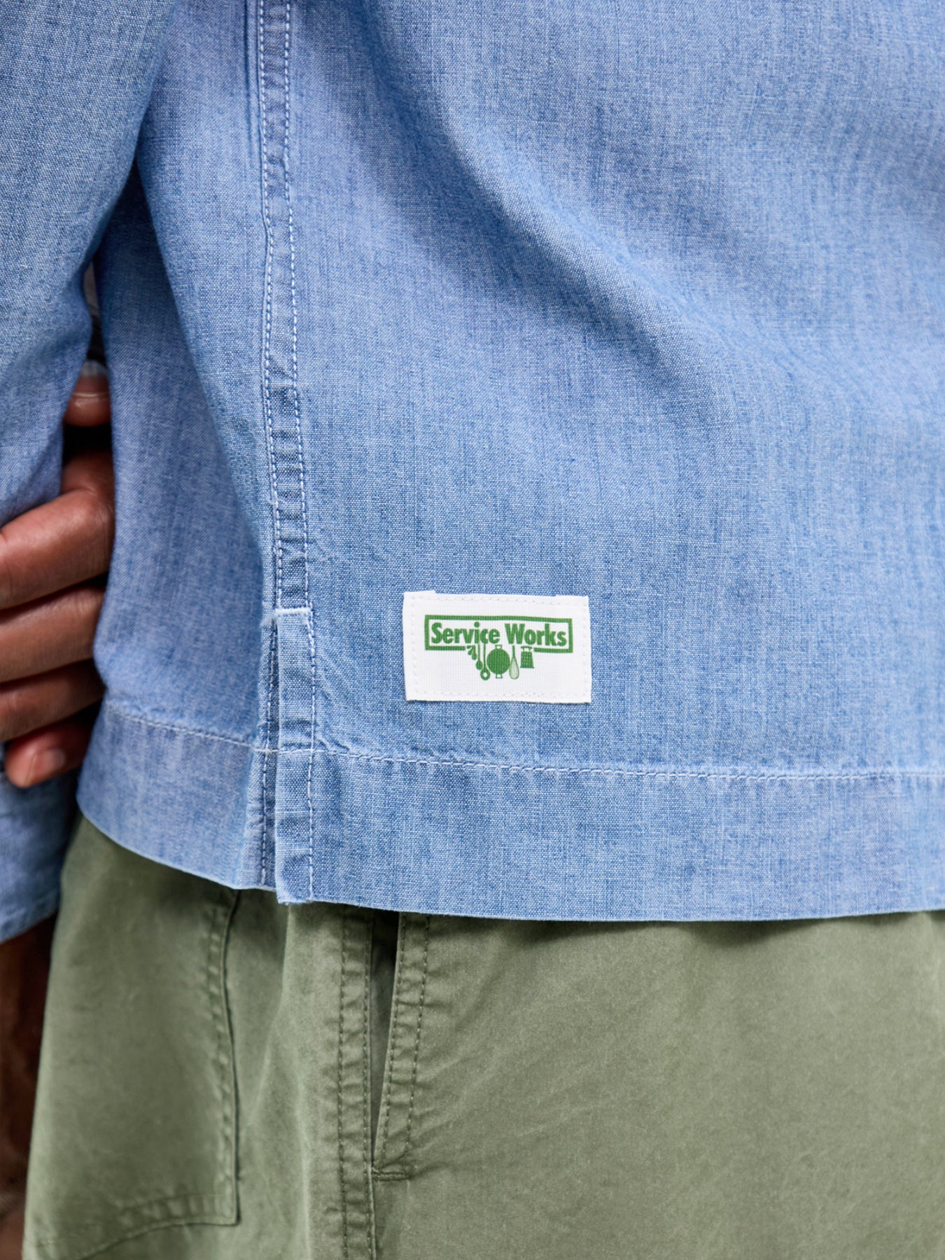 Chambray Long Sleeve Resort Shirt Blue