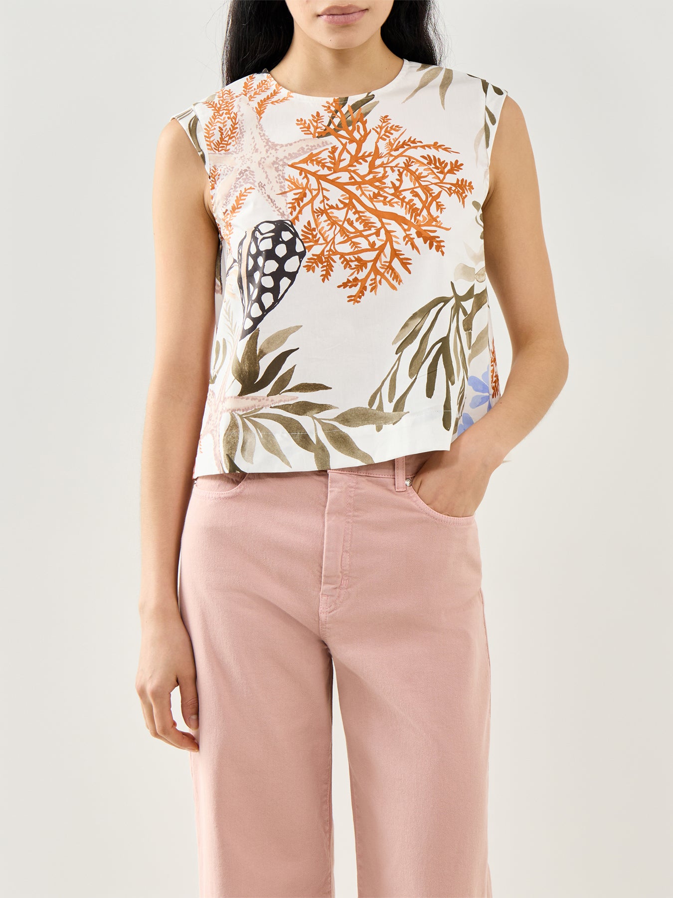 Woven Waistcoat Top White