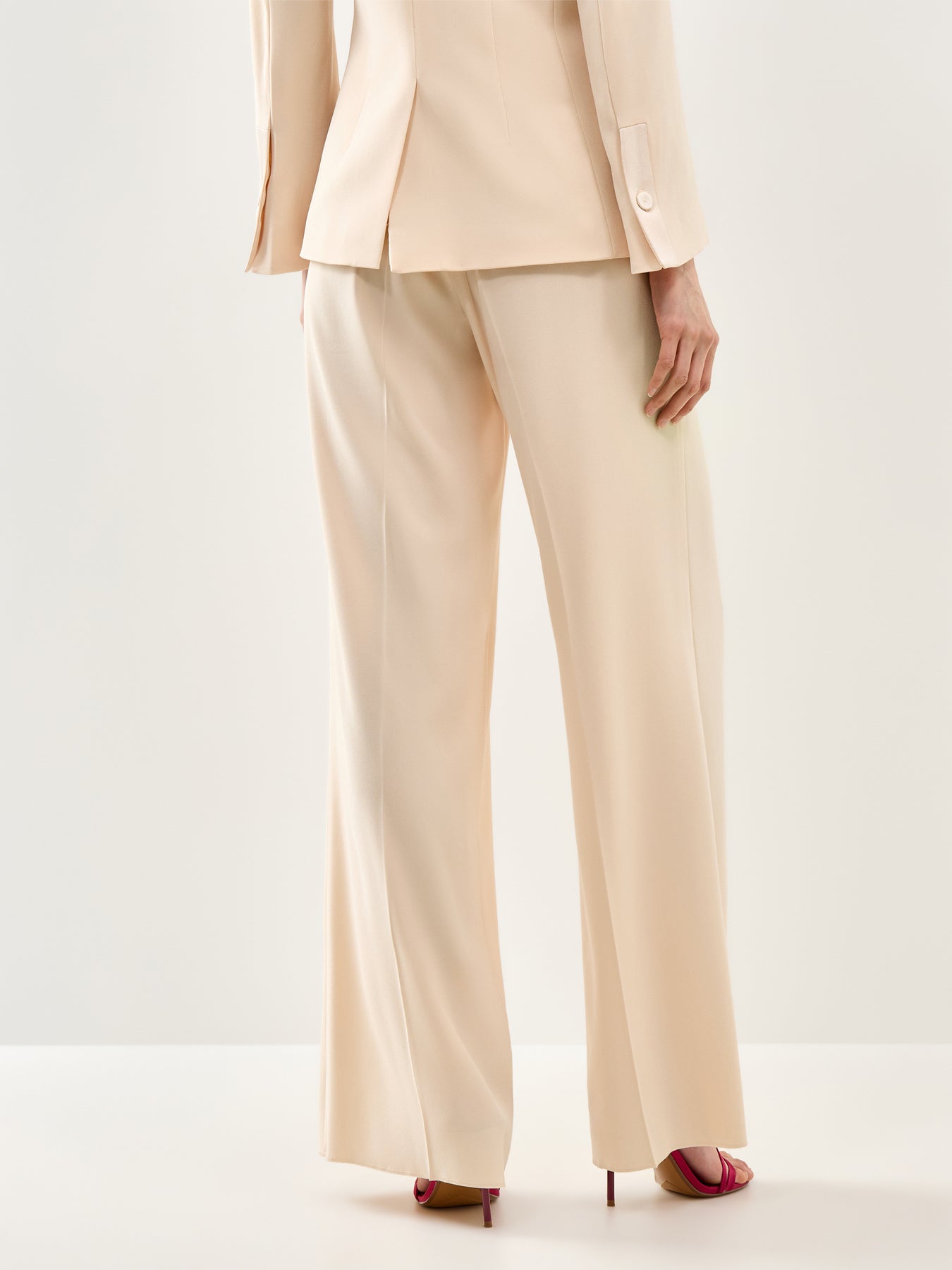 Stampa Wide Leg Trousers Beige
