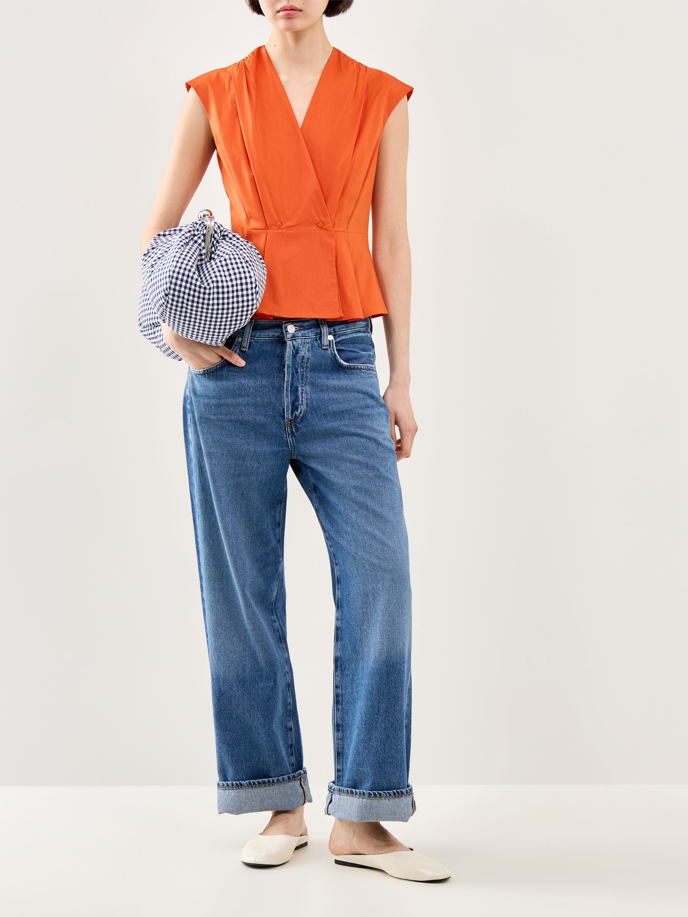 Bazar Waistcoat Top Orange