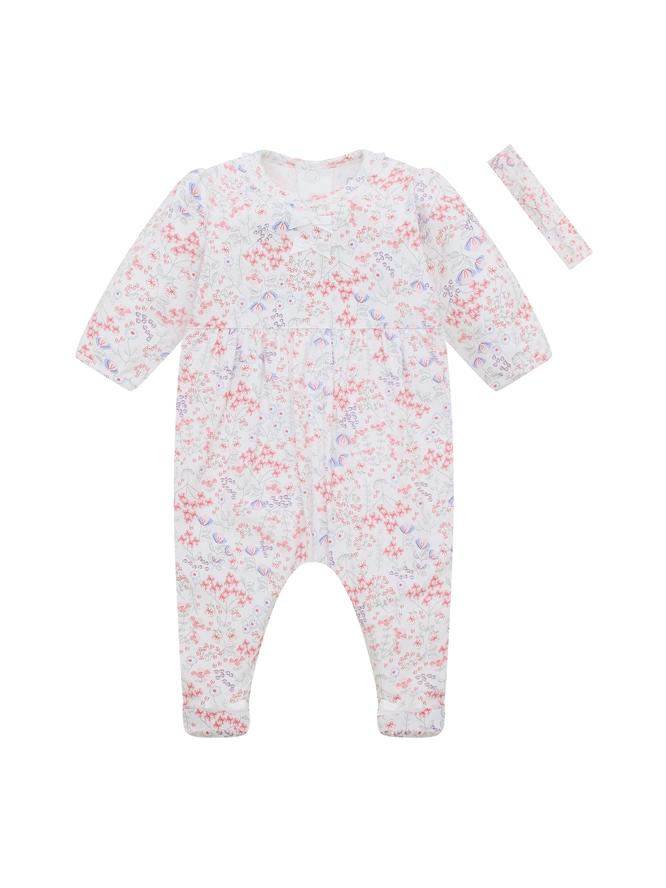 Baby Lacey Printed All-In-One Pink