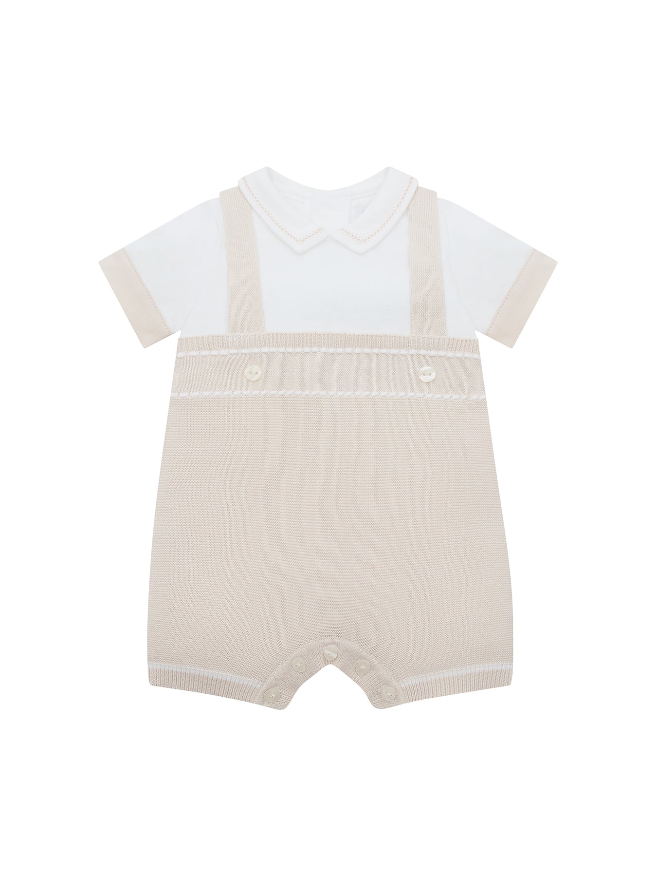 Baby Lowe Knitted Two-In-One Romper Cream