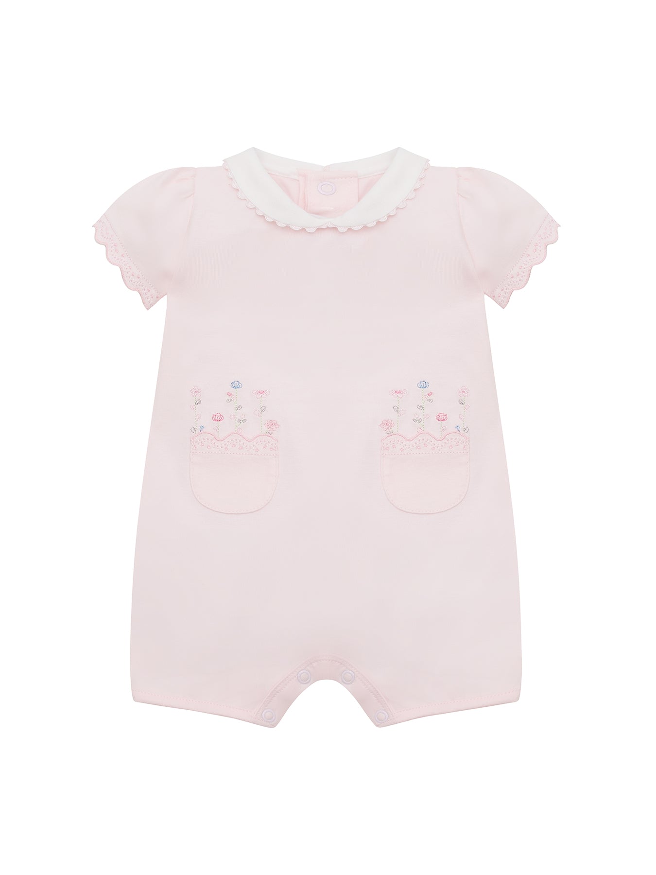 Baby Louise Stretch Jersey Romper Pink