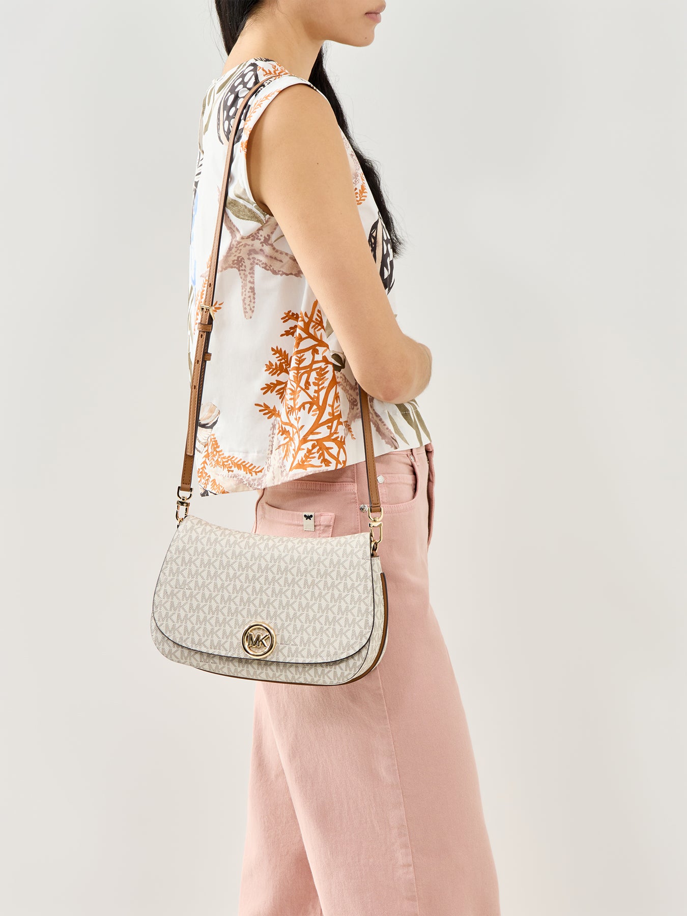Nolita Signature Chain Convertible Shoulder Bag Cream