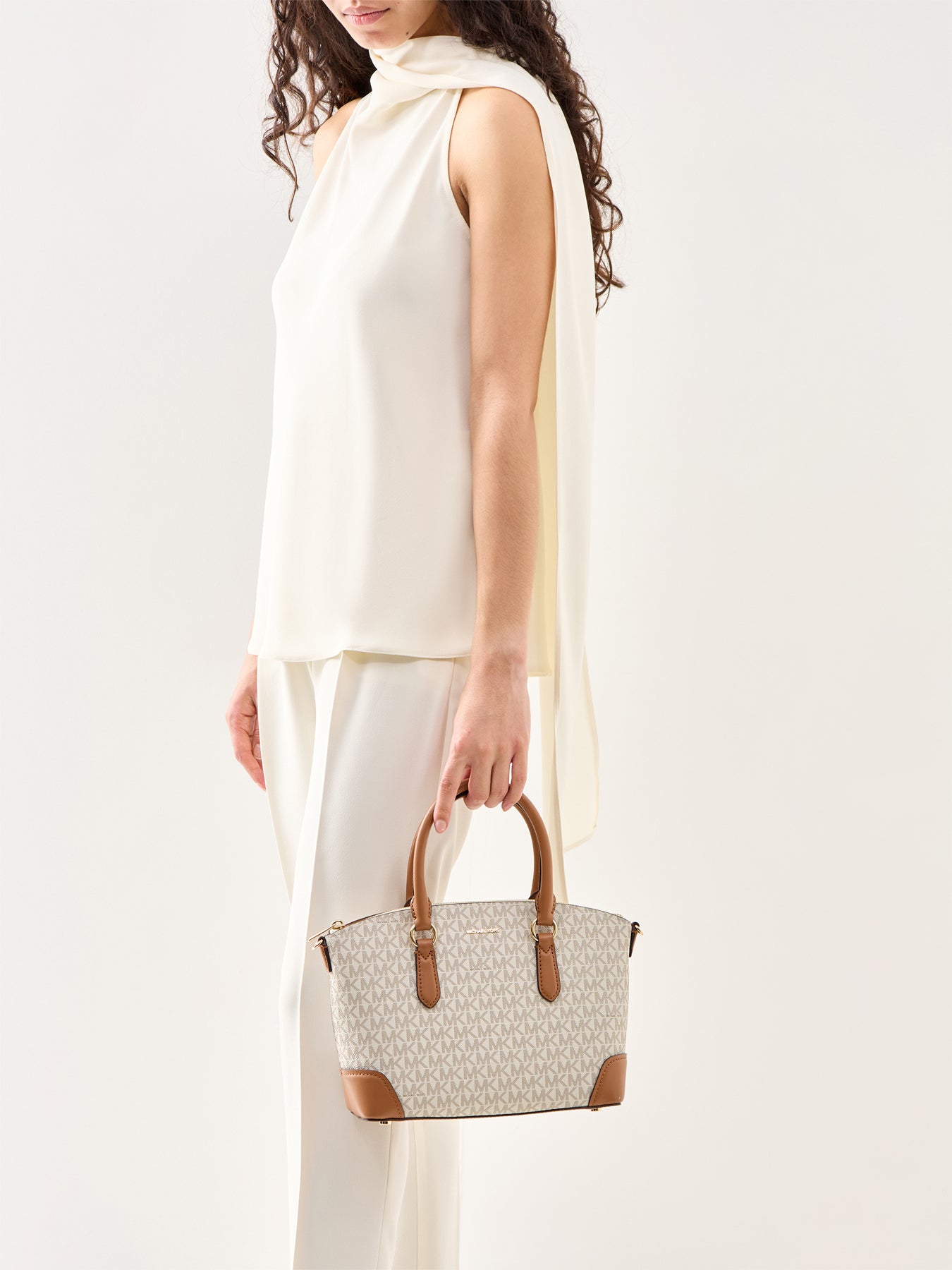 Murphy Signature Medium Dome Satchel Cream