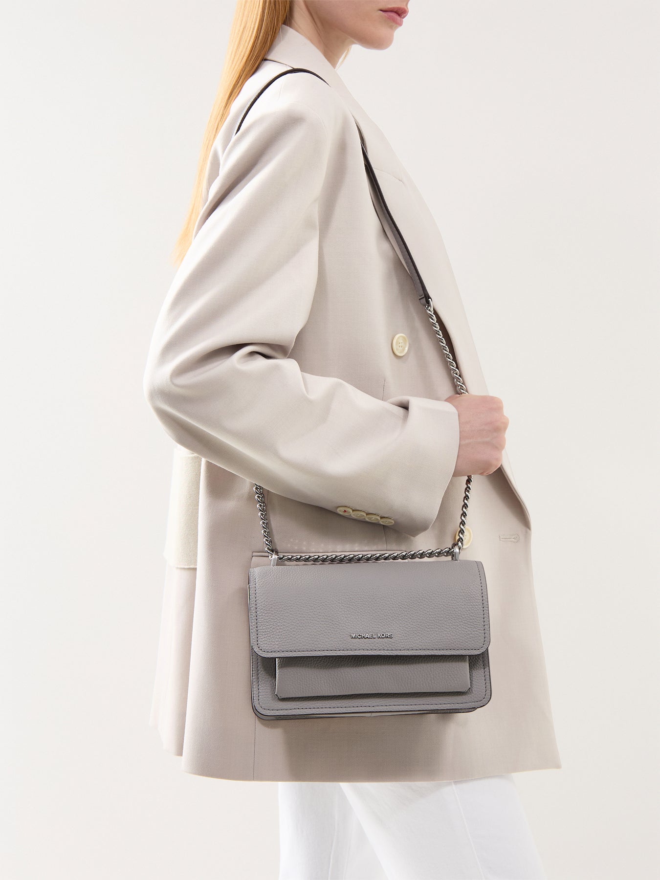 Claire Large Shoulder Bag Grey