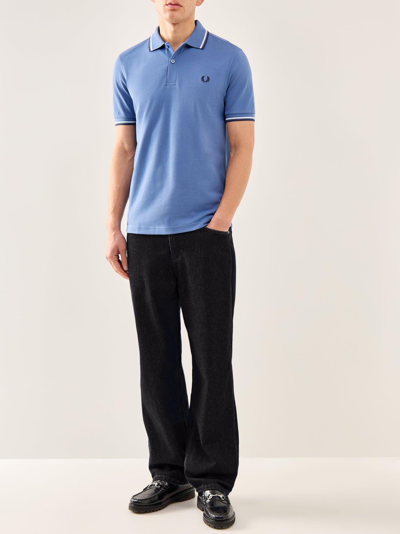 Twin Tipped Polo Shirt Blue