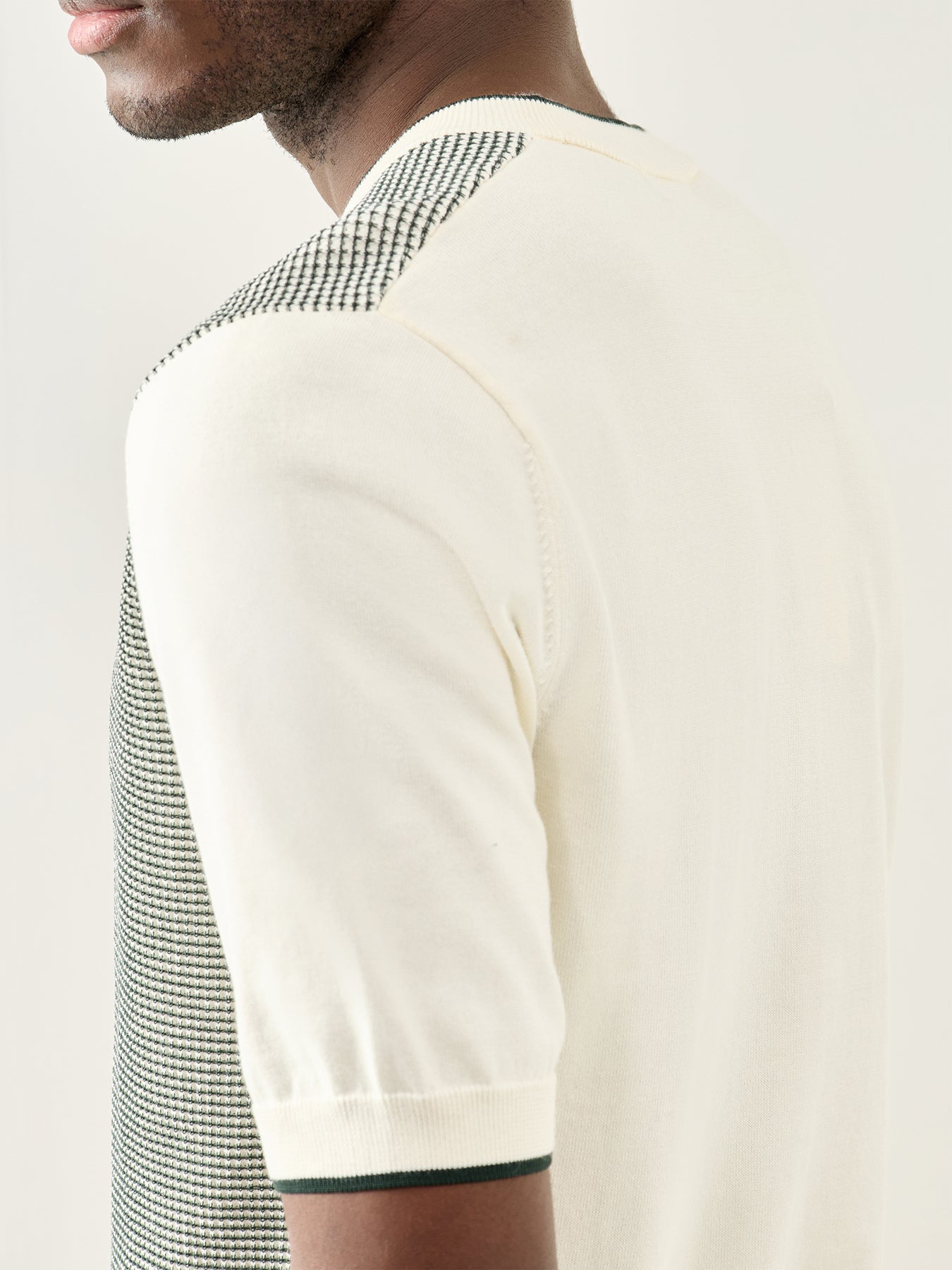 Waffle Knit T-Shirt Cream