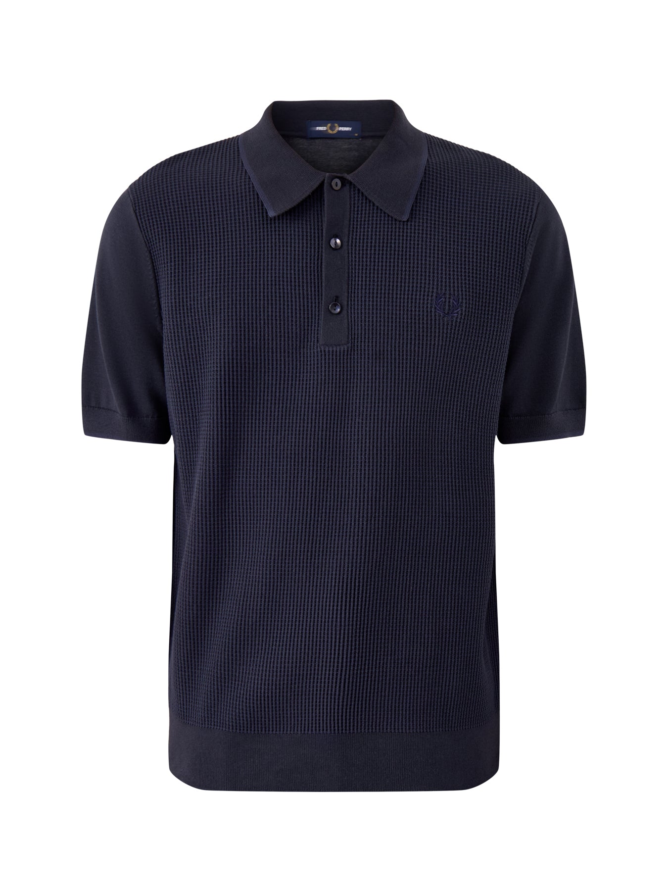Tonic Waffle Knitted Polo Navy