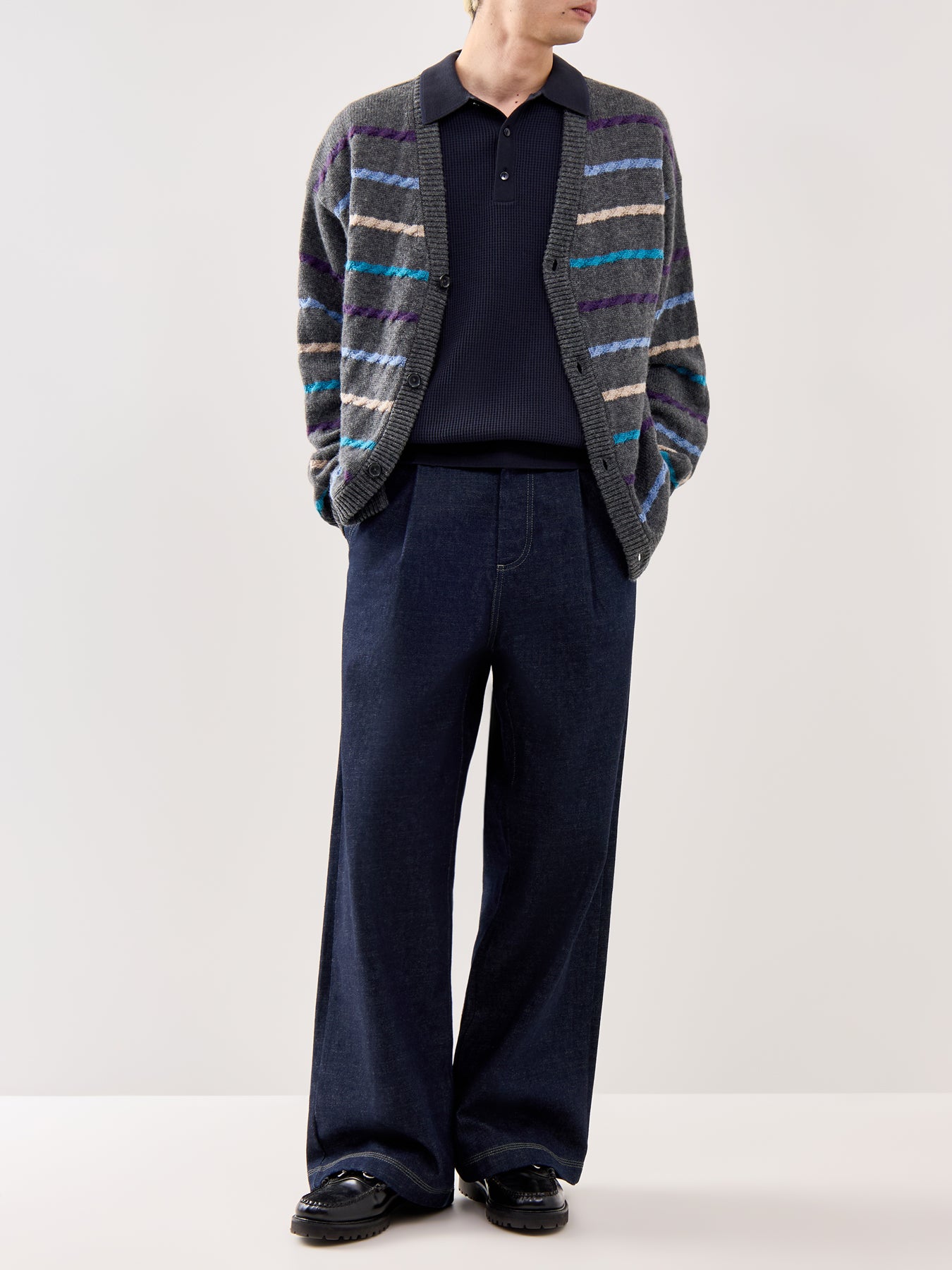 Tonic Waffle Knitted Polo Navy