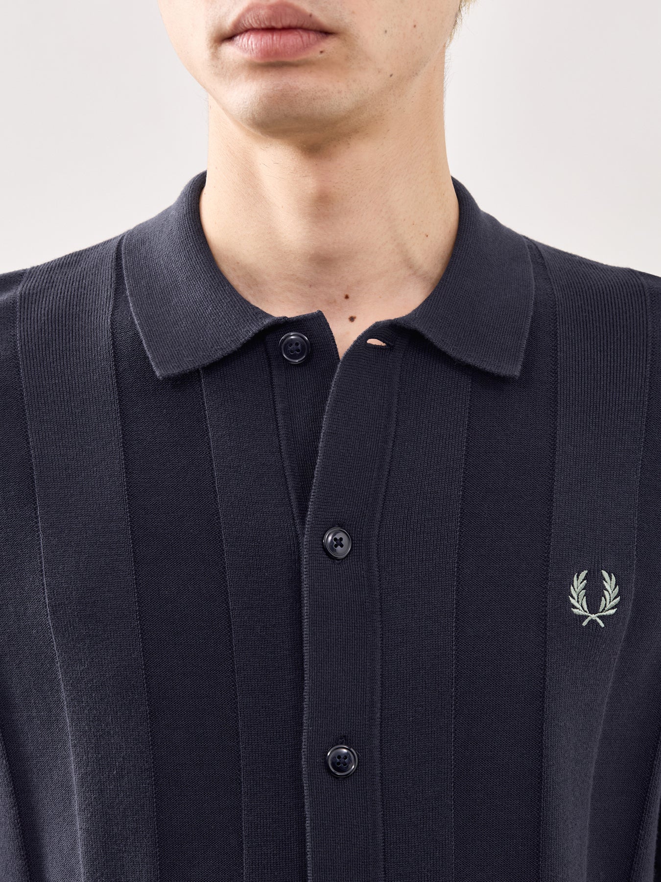 Tonal Vertical Stripe Shirt Navy