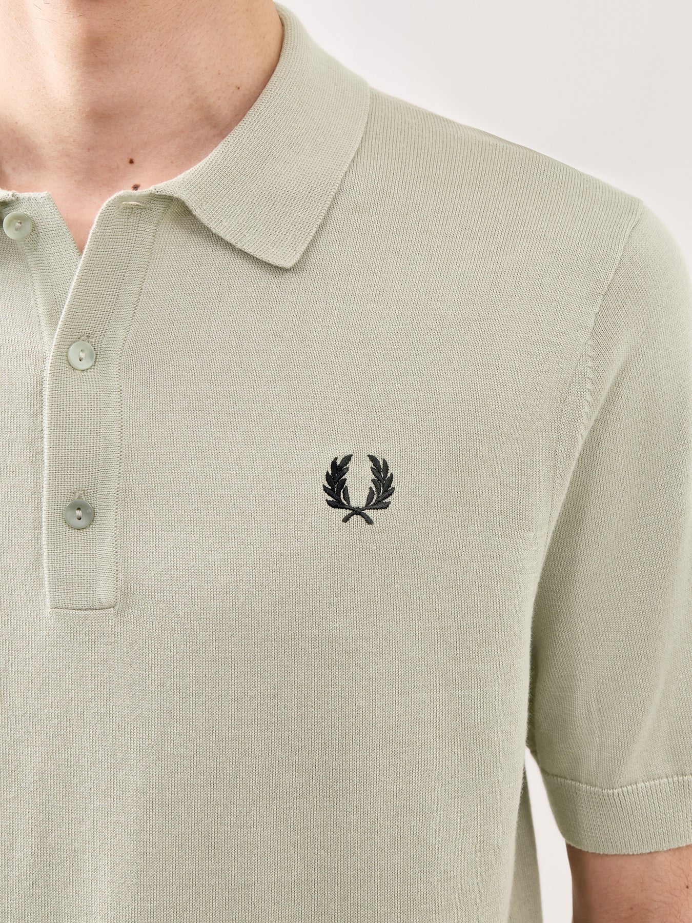 Cotton Knitted Polo Shirt Green