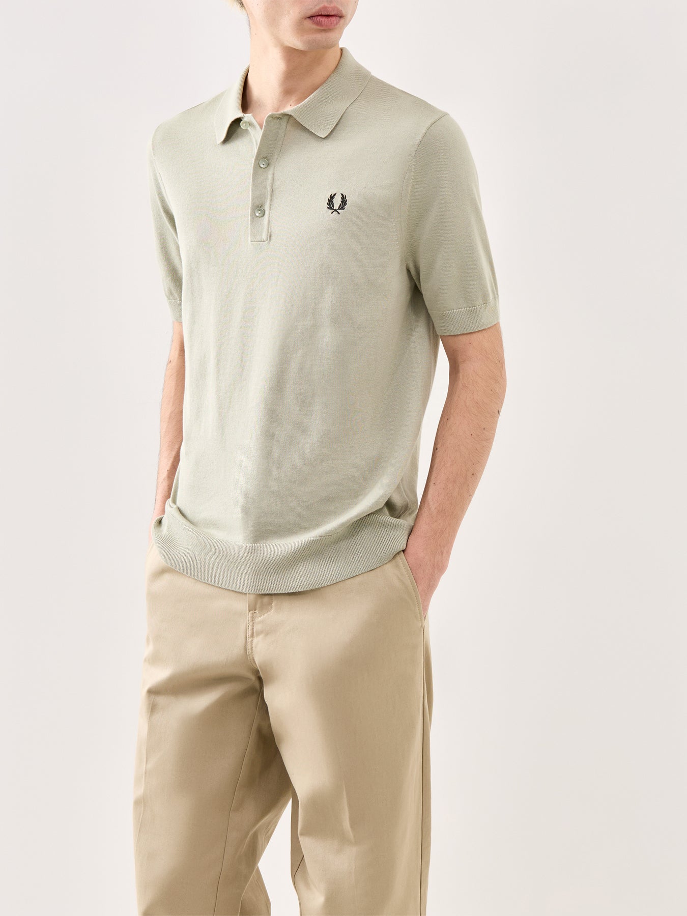 Cotton Knitted Polo Shirt Green