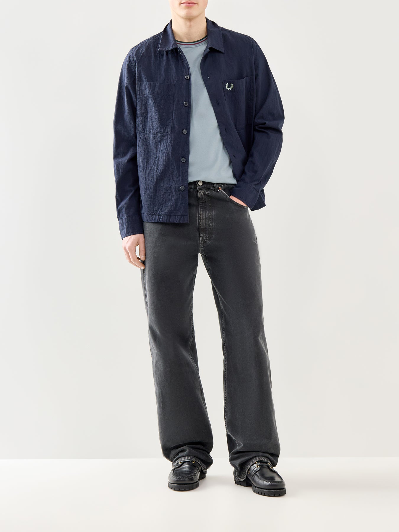 Fred Perry Twin Tipped Cotton T-Shirt Blue